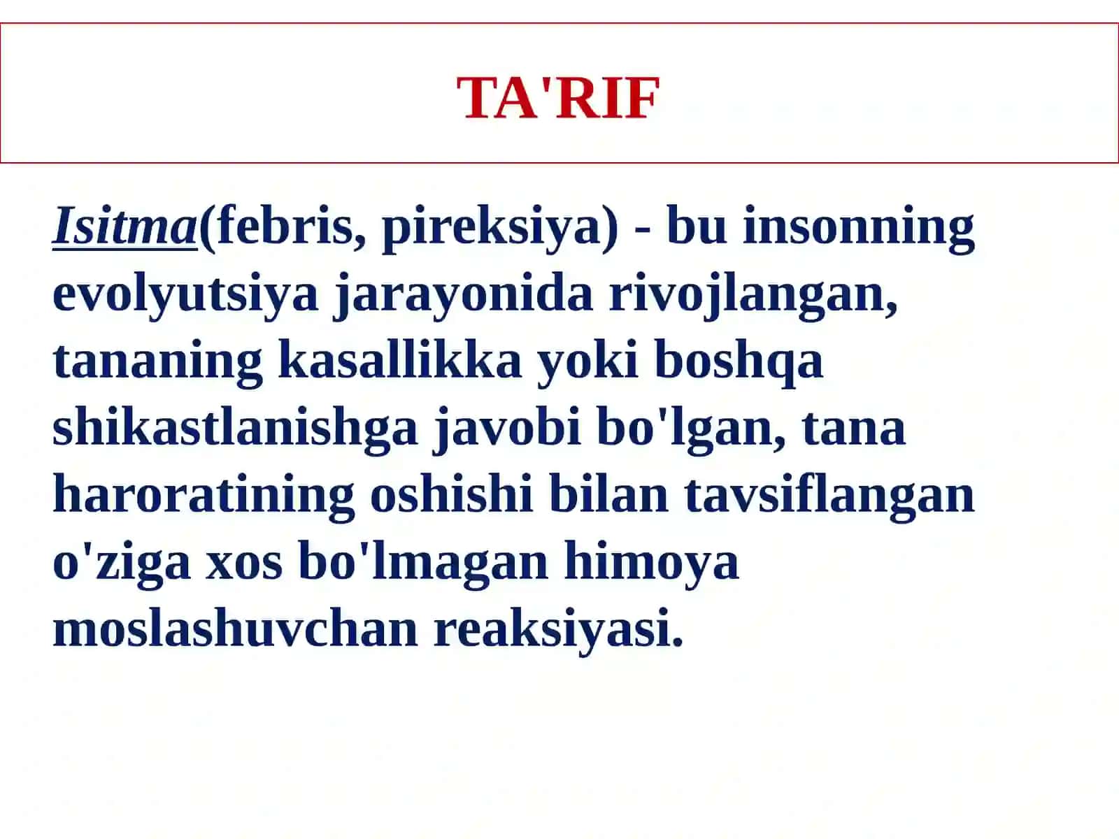 BOLALARDA GIPERTERMIK SINDROM TA'RIF 2