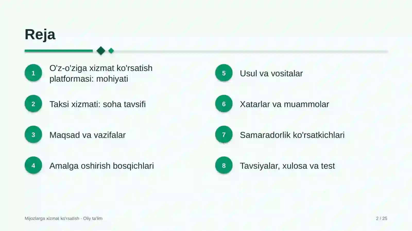 taksi xizmatida o'z o'ziga xizmat ko'rsatish platformasini joriy etish 8166 2