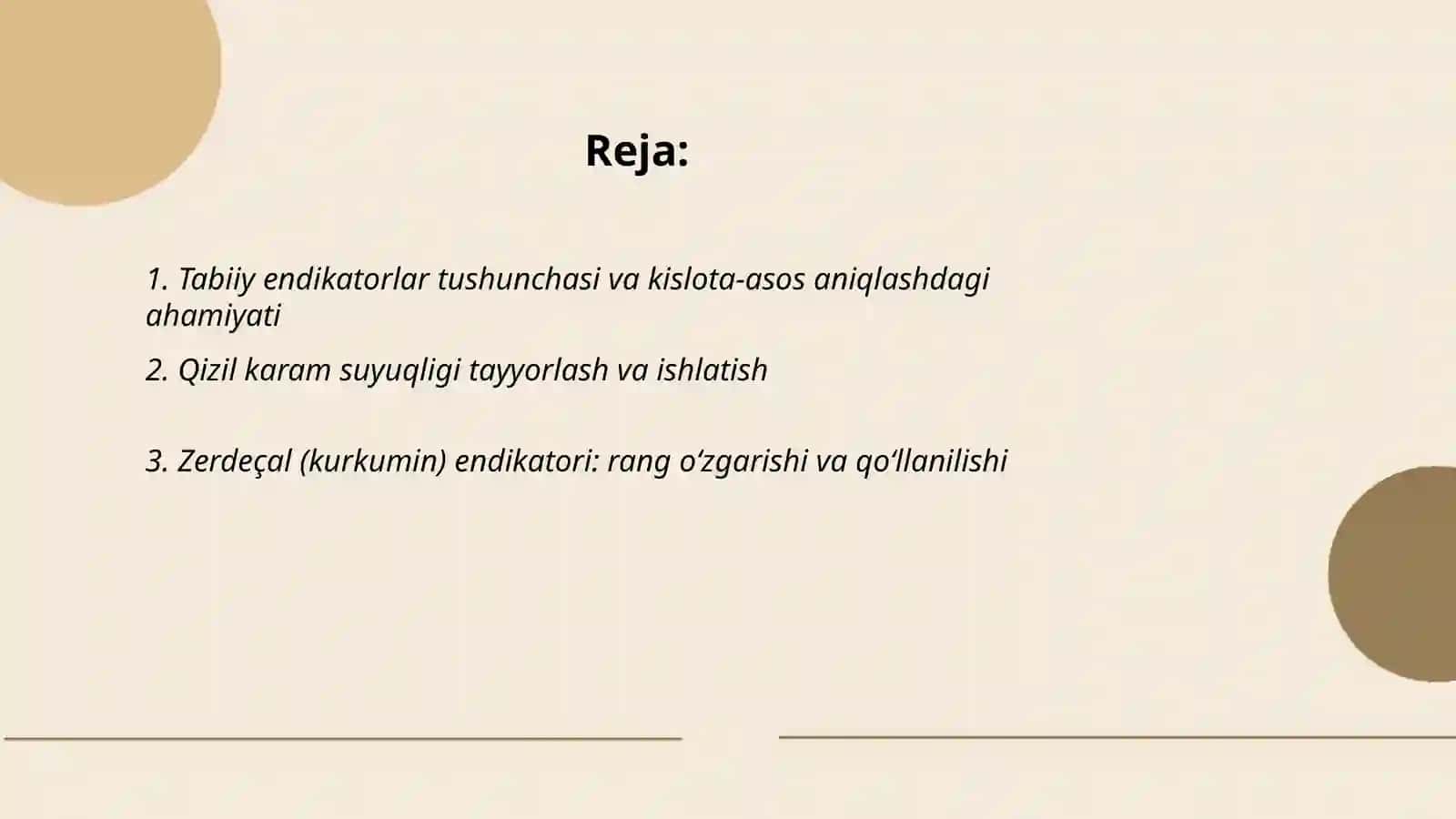 Tabiiy endikatorlar yordamida kislota va asoslarni aniqlash 2
