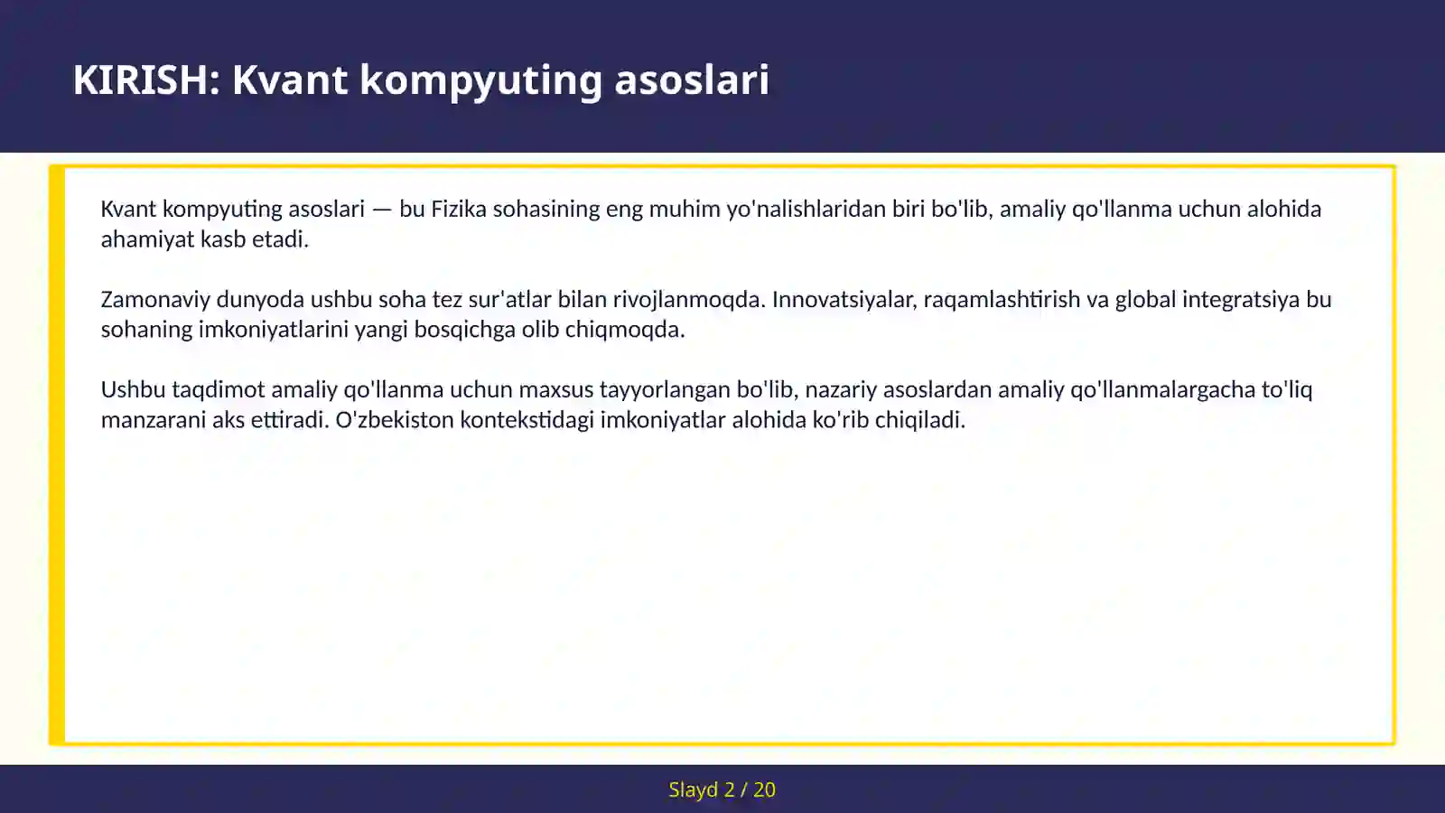 Kvant Kompyuting Asoslari 2