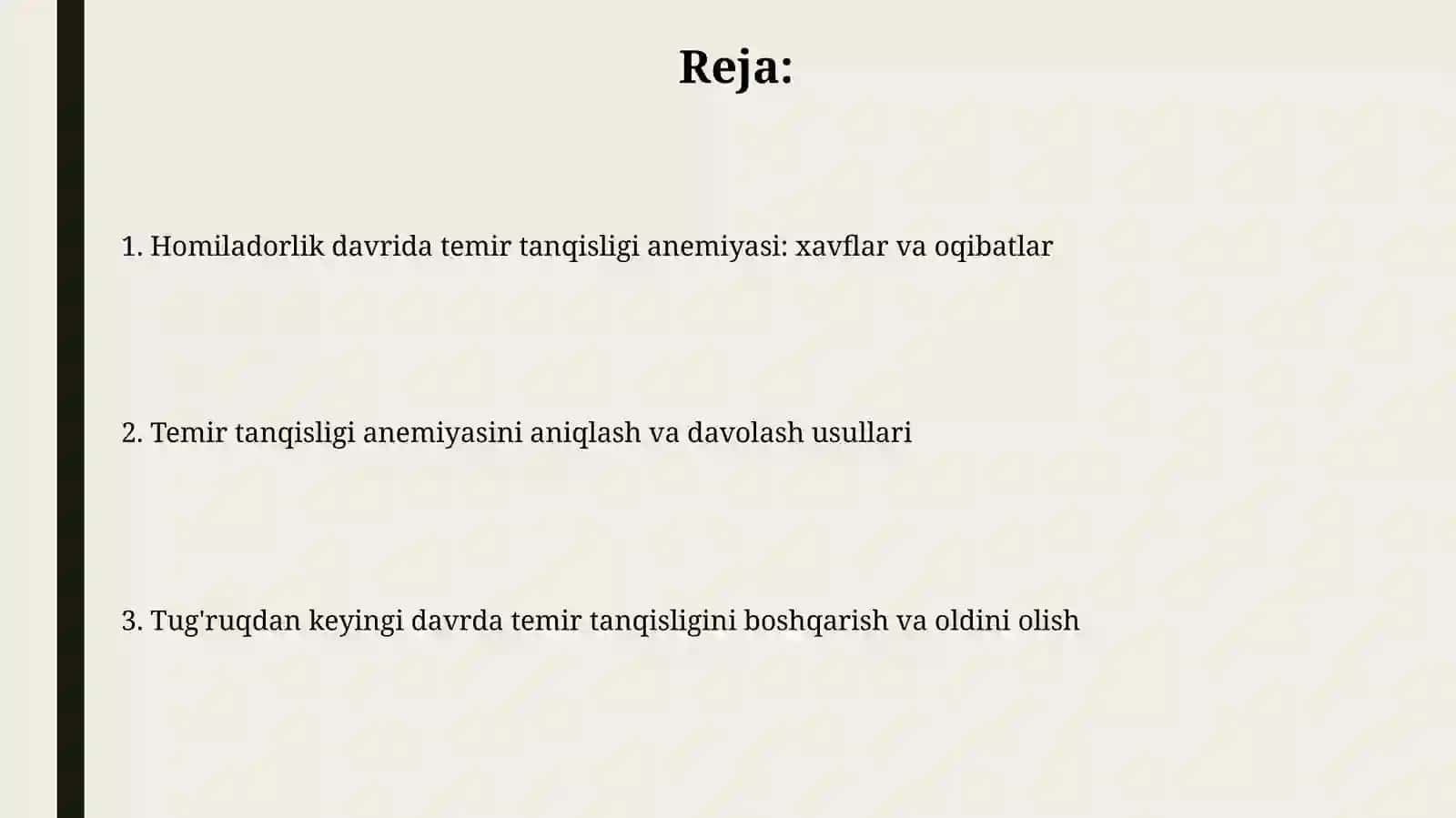 Kamqonlik kasalliklarida homiladorlik, tug'uruq va tug'ruqdang keyingdi davirning kechishi 2