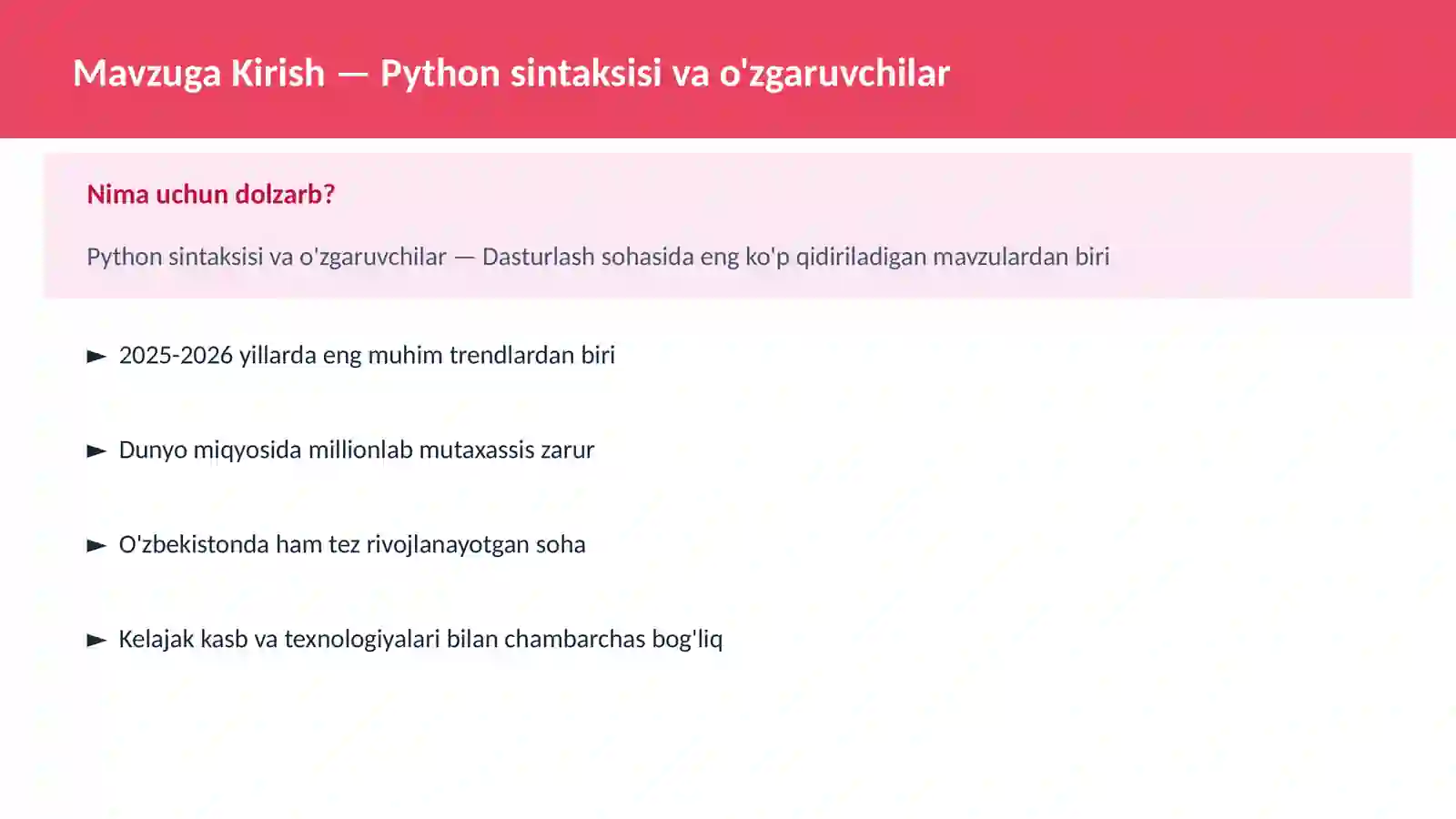 DASTURLASH | PYTHON DASTURLASH 2