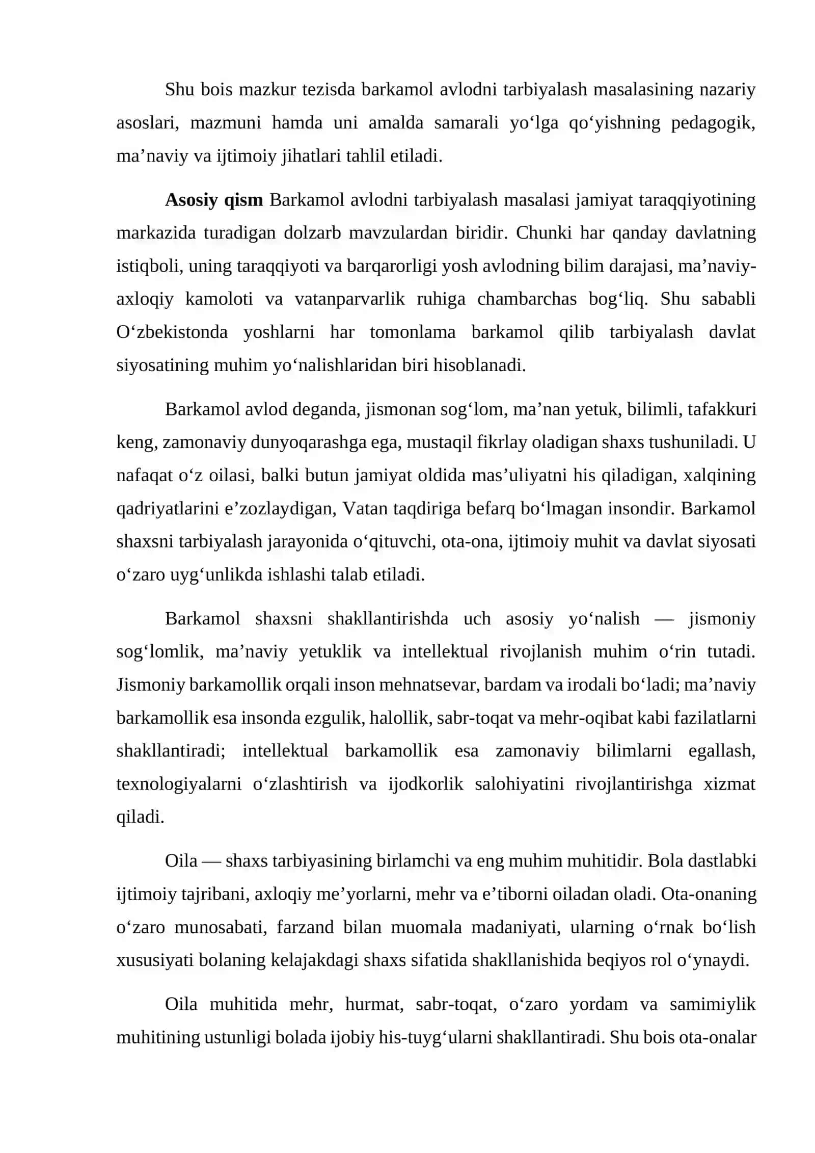 Barkamol avlodni tarbiyalash masalasi 2