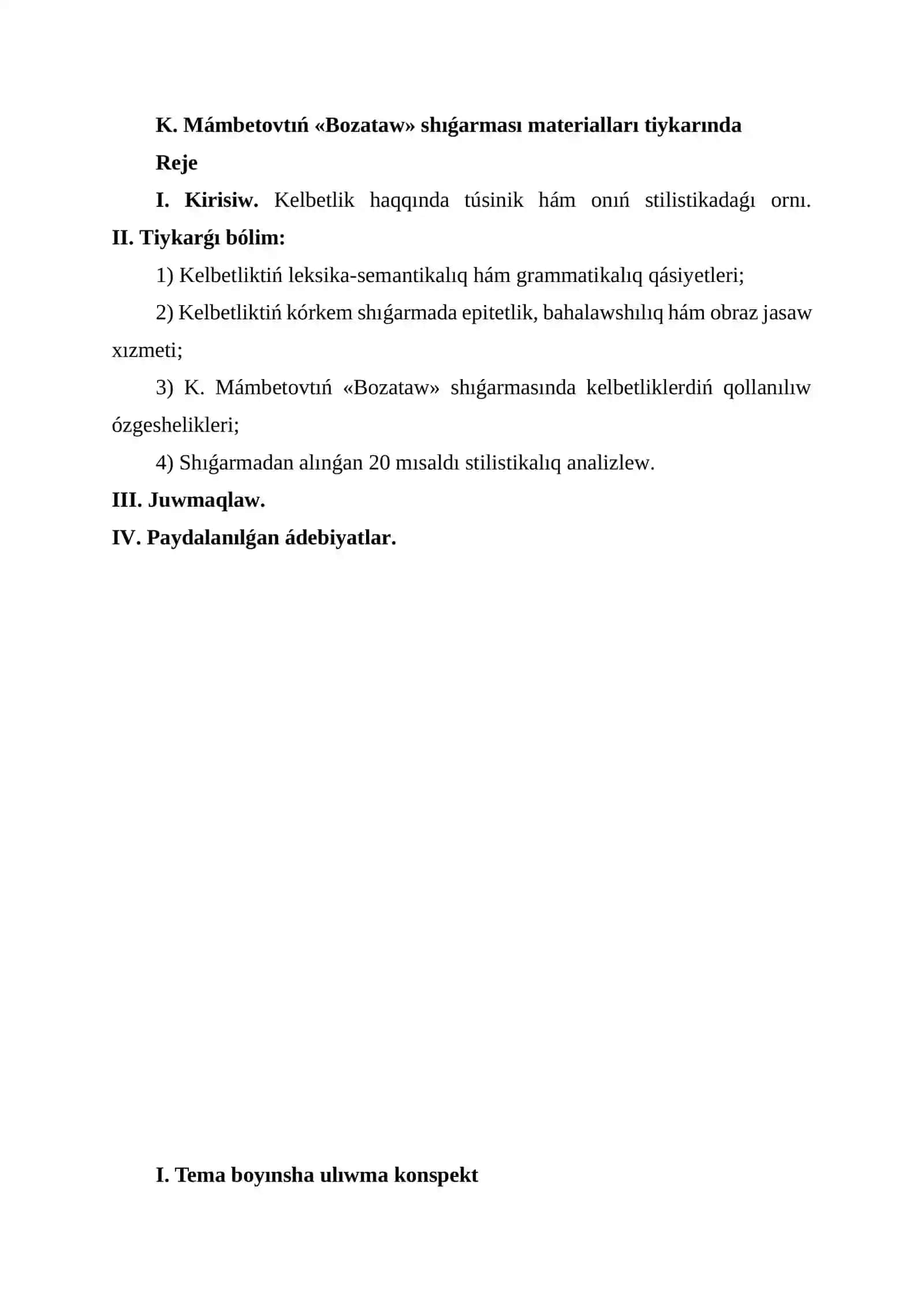QARAQALPAQ TILI Kórkemlew quralları hám stilistika PÁNINEN 2