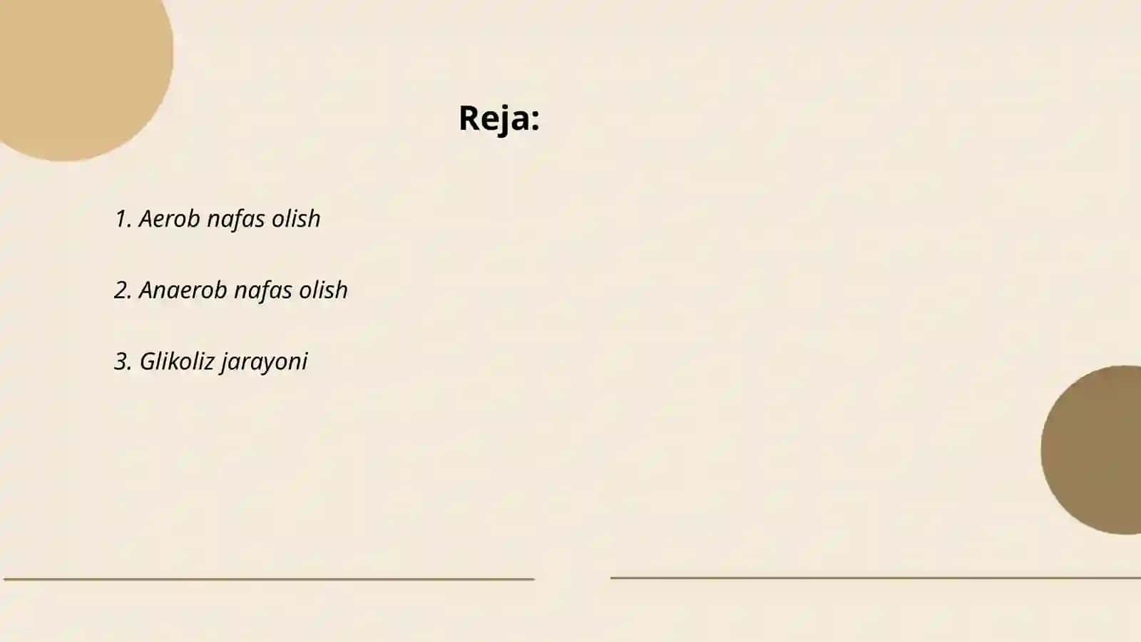 Metabolizm jarayonida energiya hosil bo'lishi va sarflanishi 2