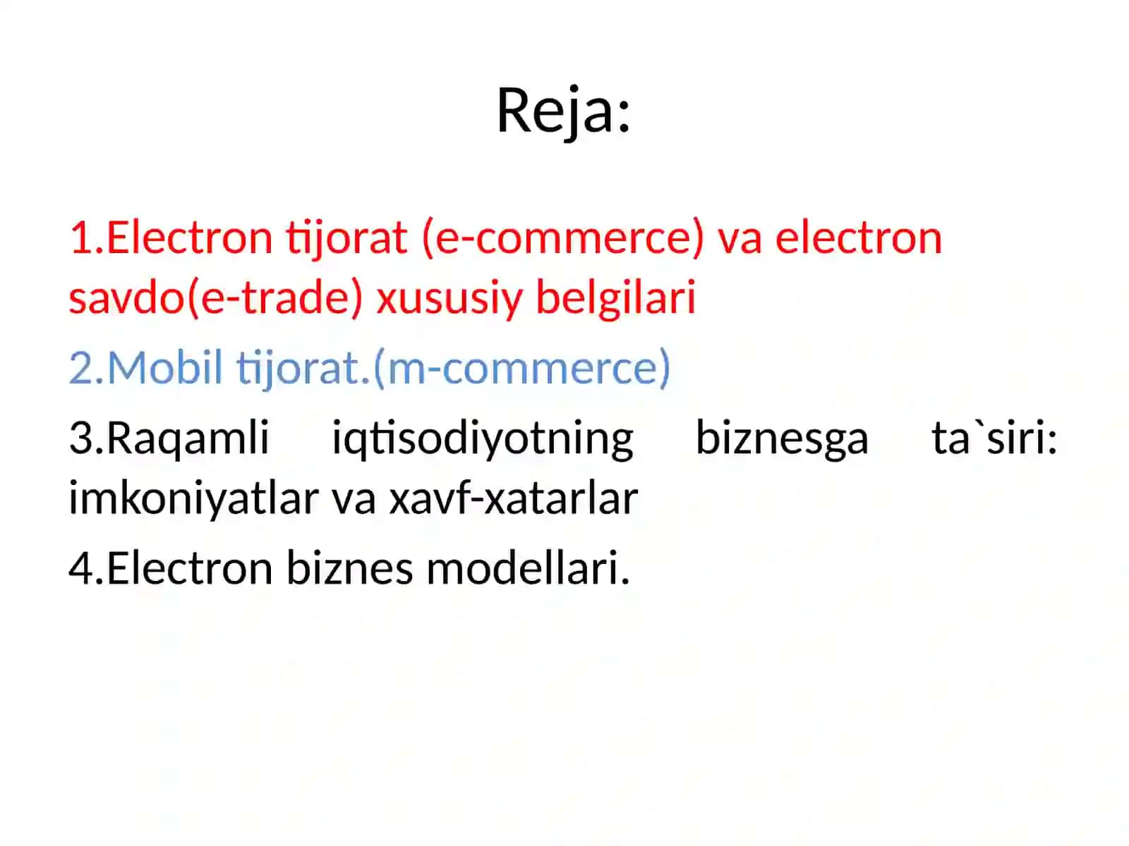 Electronsavdo(internetsavdo)ning rivojlanish xususiyatlari 2
