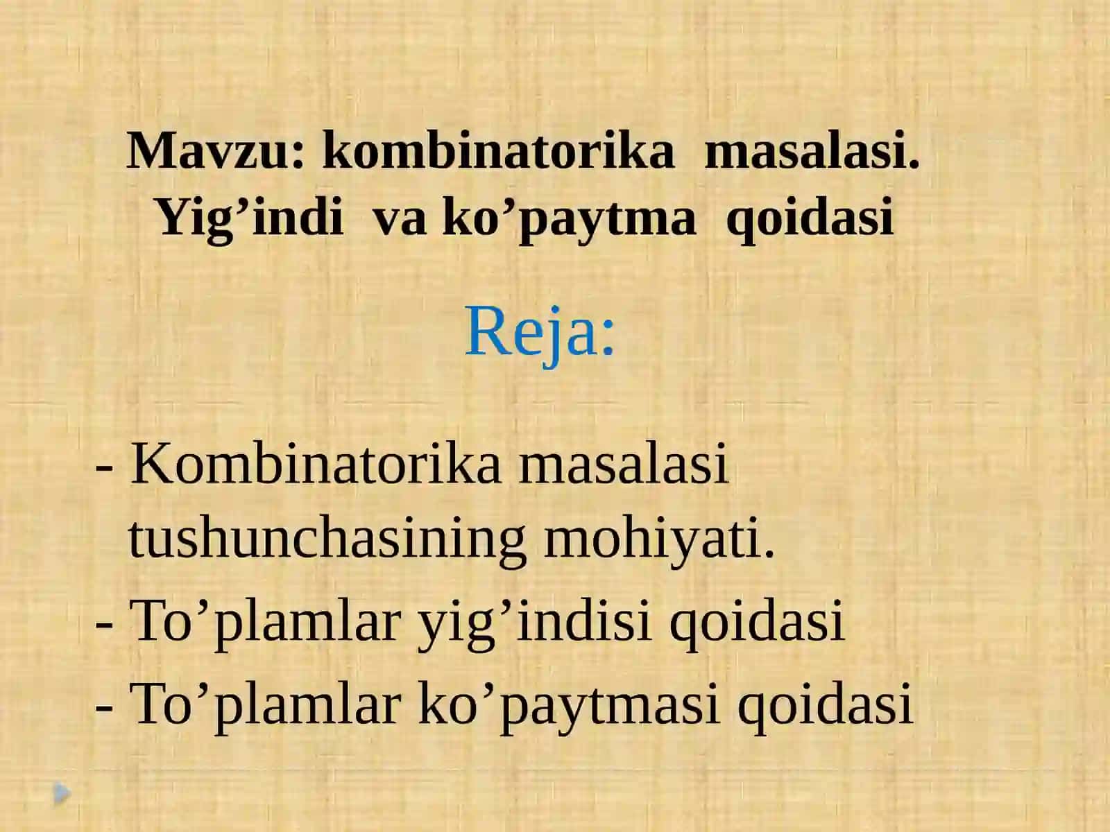 Kombinatorika masalasi 2