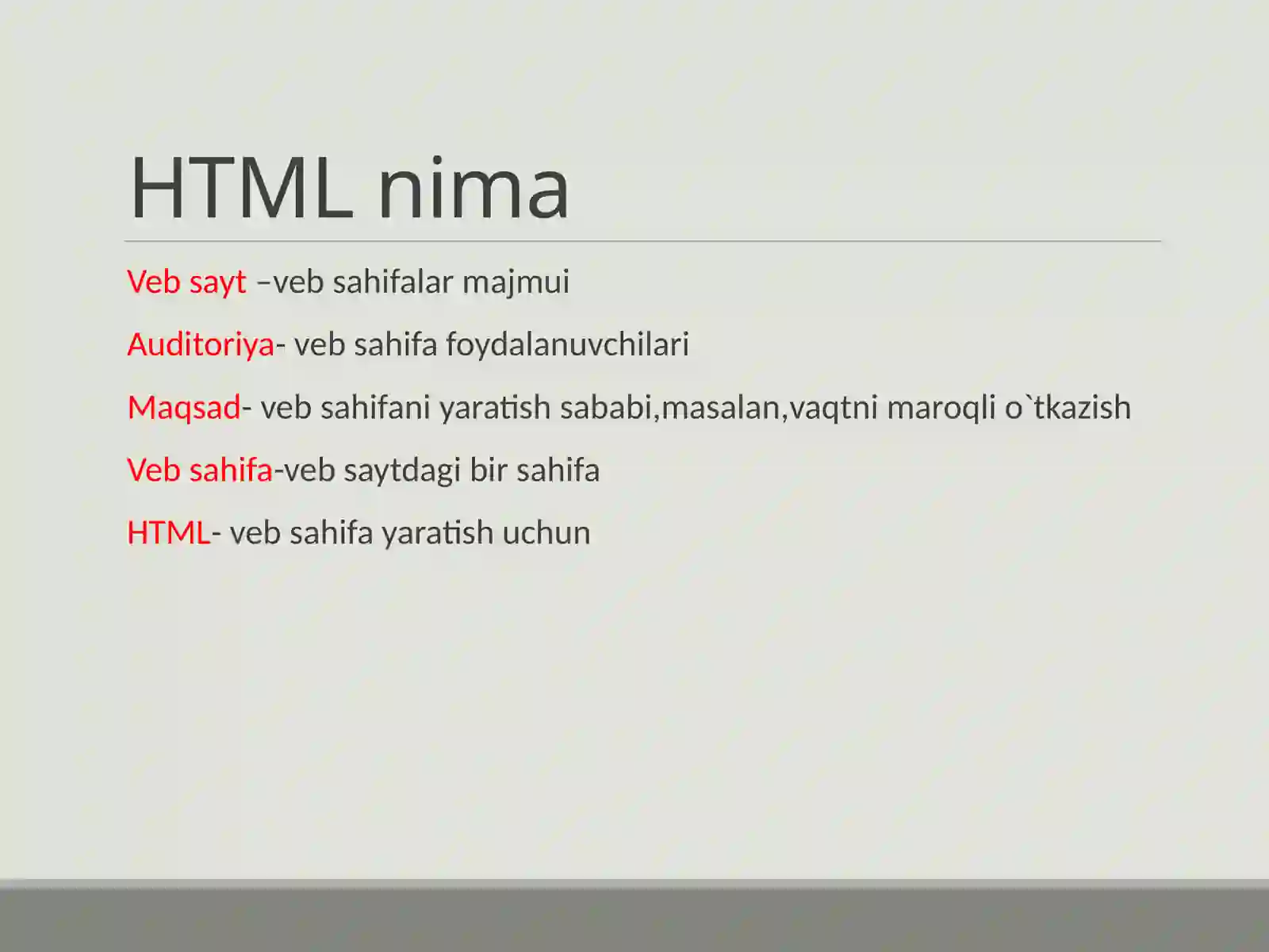 HTML nima 2