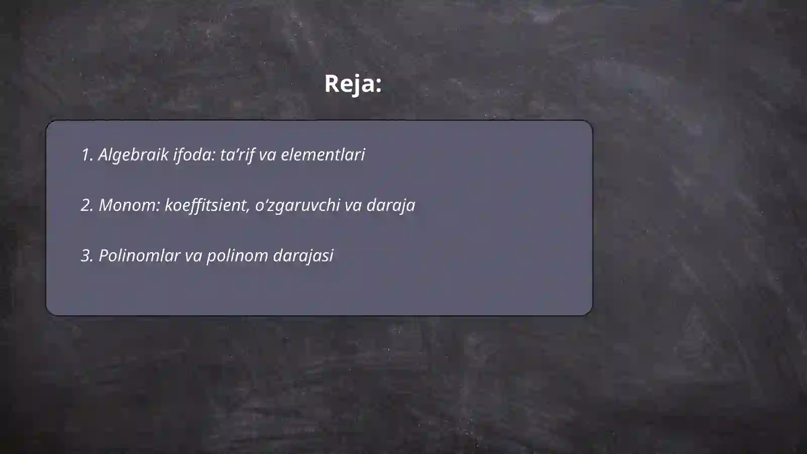 Algebraik ifodalar 2