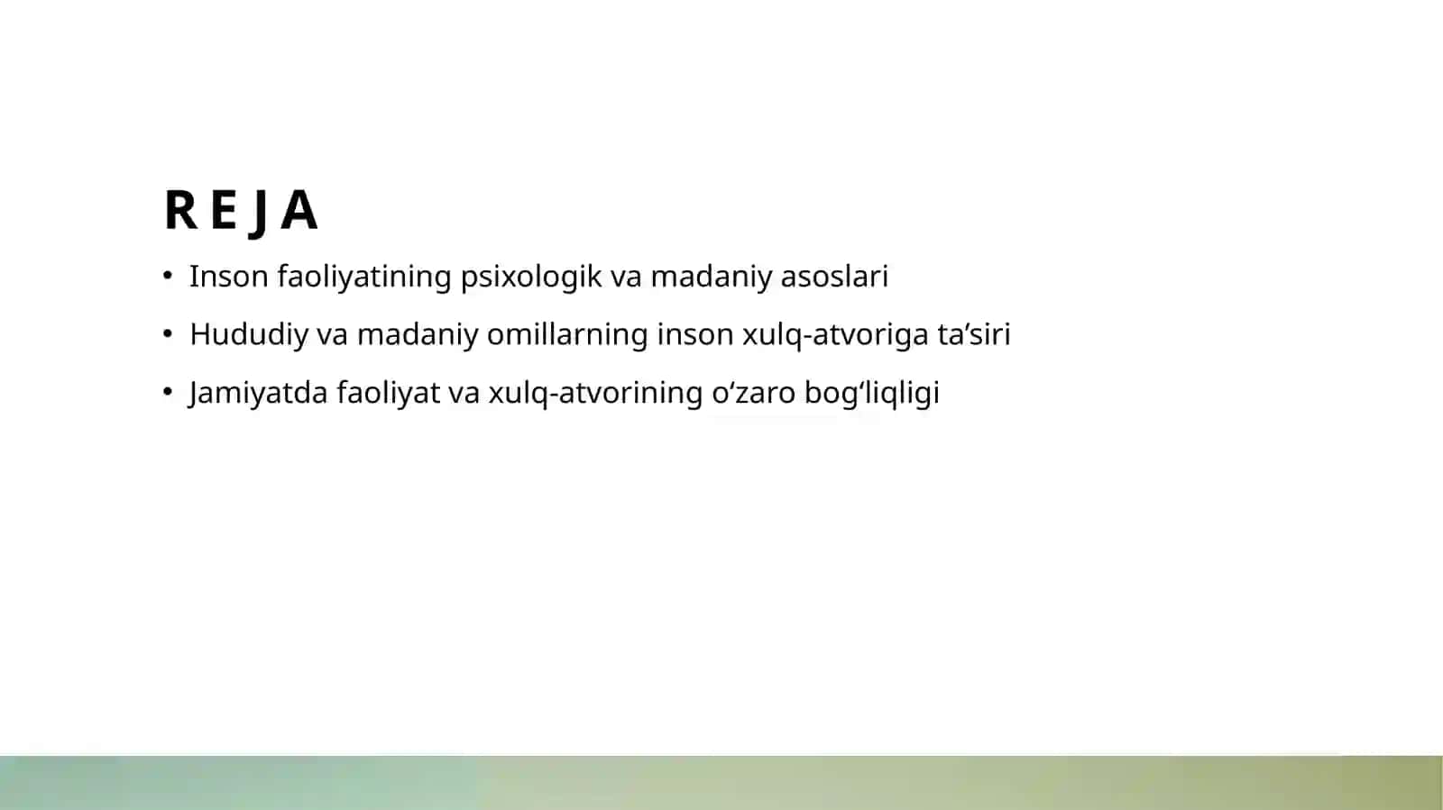 Faoliyat va inson xulq-atvorining birligi 2