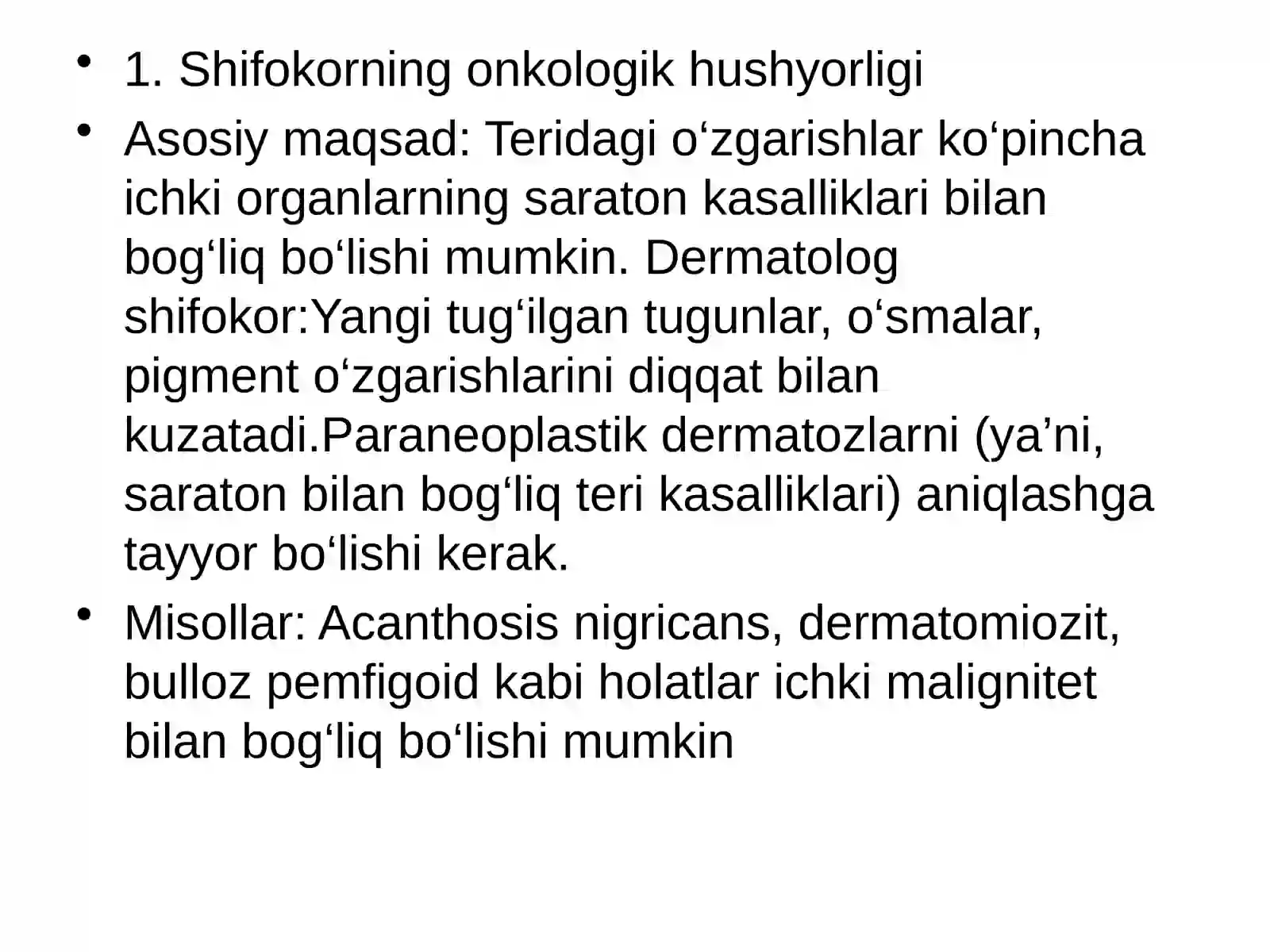 Shifokorning onkologik hushyorligi 2