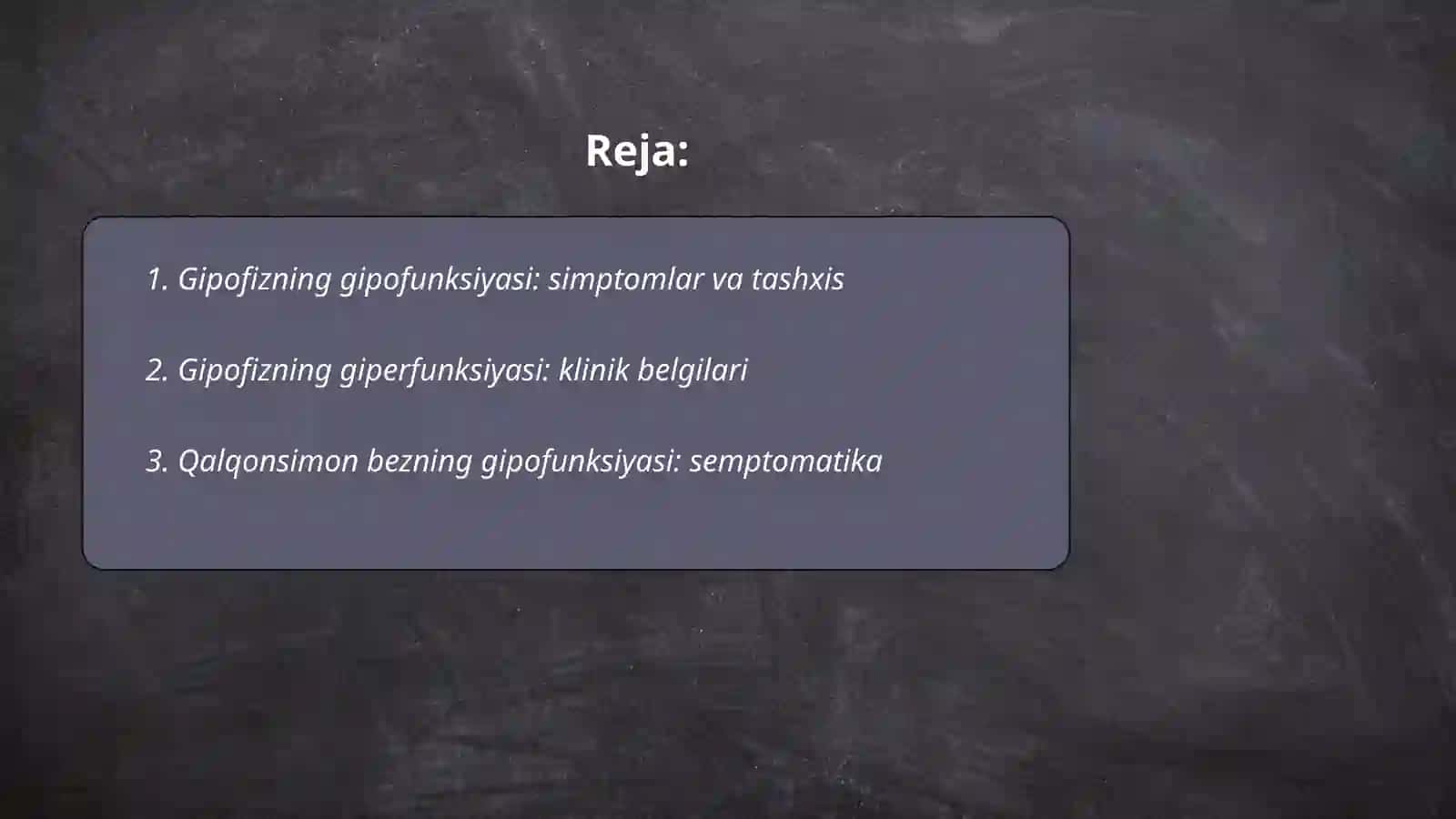Endokrin bezlarning giper va gipofunksiyasi bilan semiotikasi:Gipofiz, qalqonsimon bez, Parateriod bez 2
