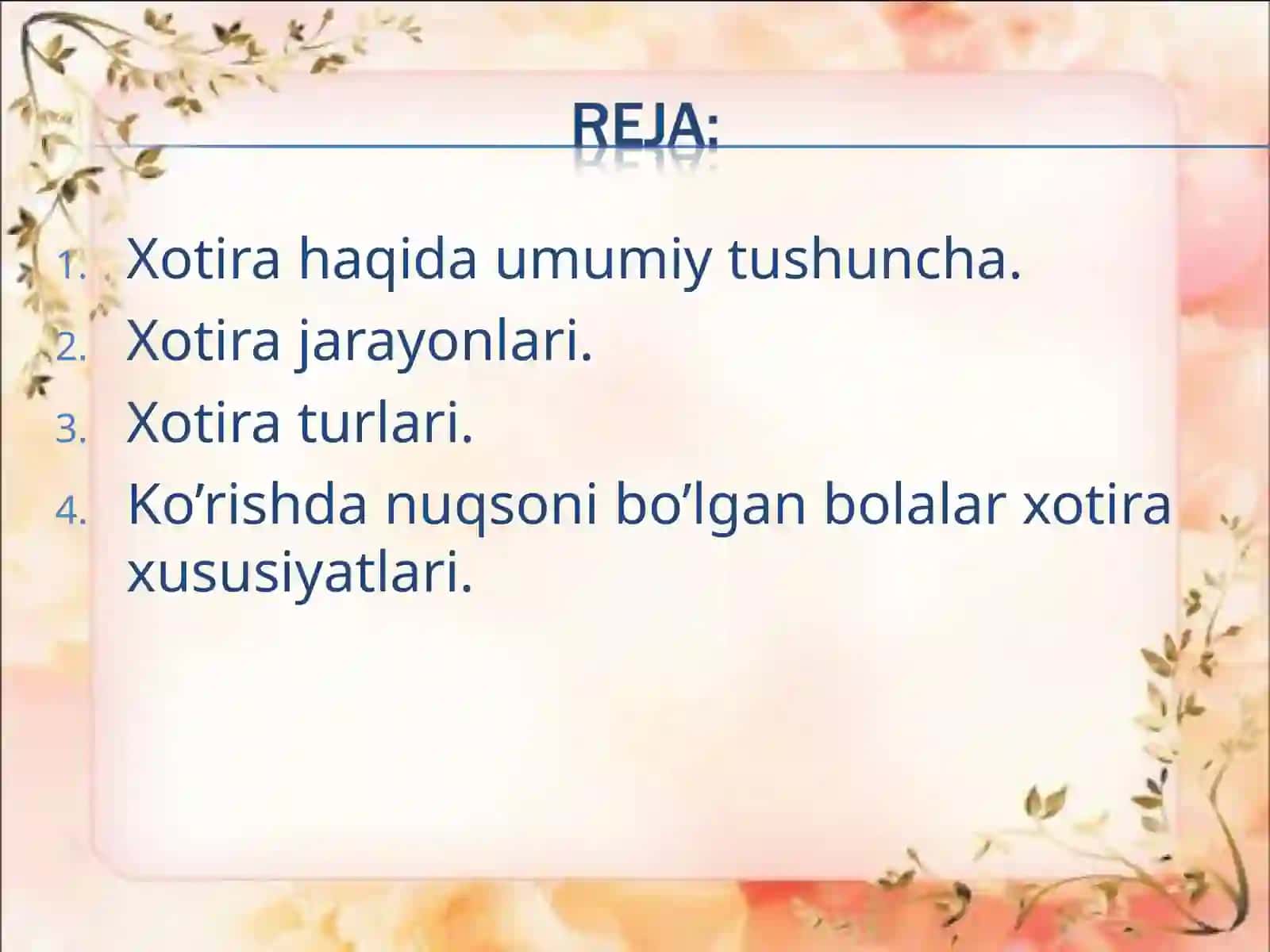Xotira- bilish jarayonlari 2