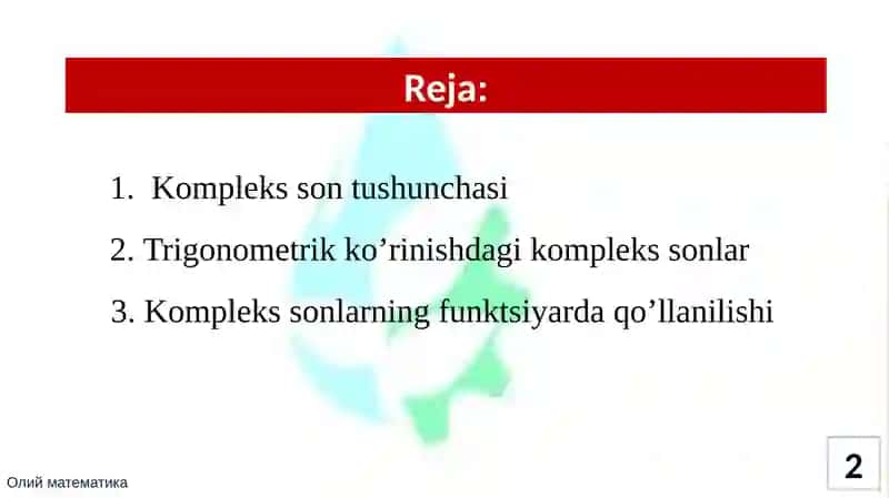 Komplekssontushunchasi 2