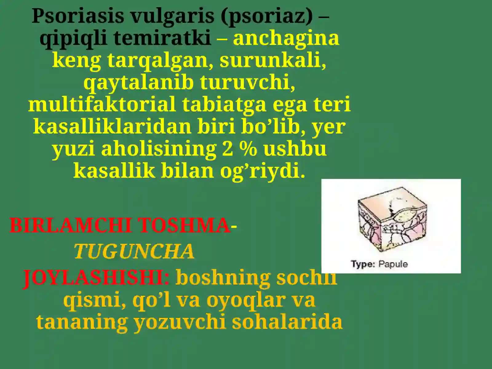 Psoriaz va QIZIL YASSI TEMIRATKINING A TIPIK TURLARI 2