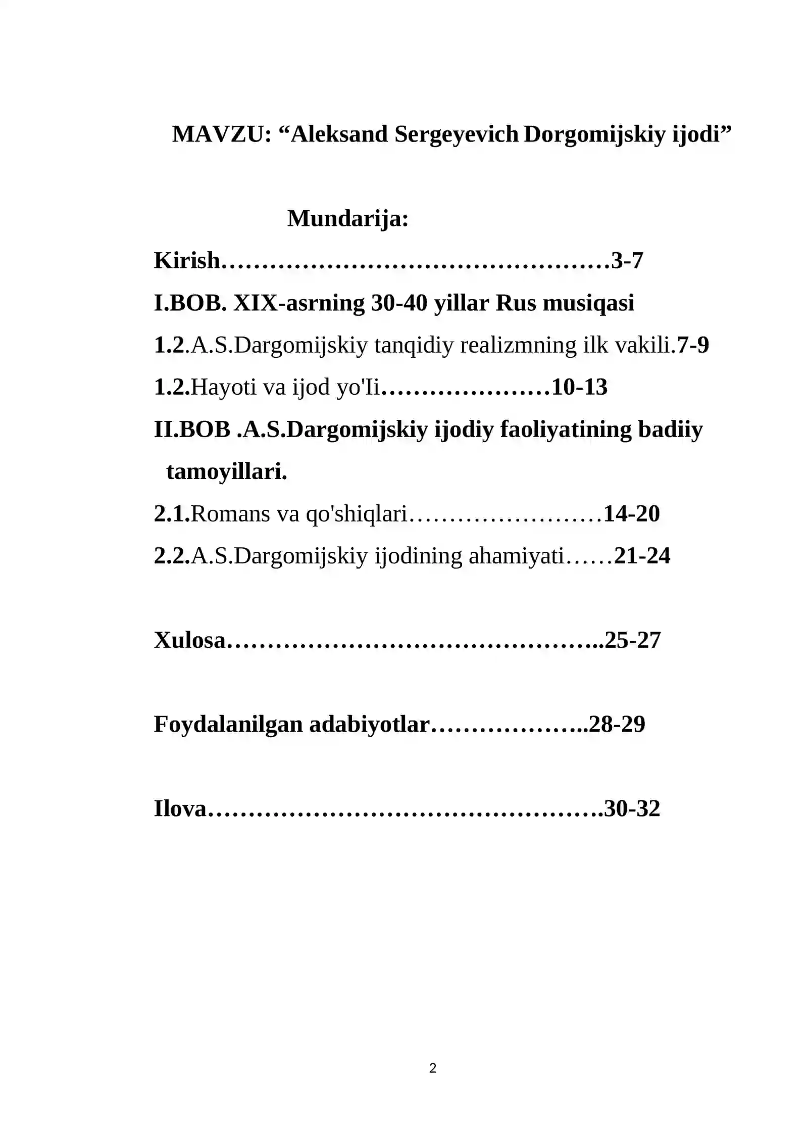 Aleksand Sergeyevich Dorgomijskiy ijodi 2