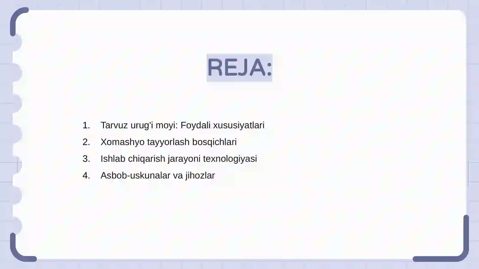 Tarvuz urug'i moyi ishlab chiqarish texnologiyasi 2