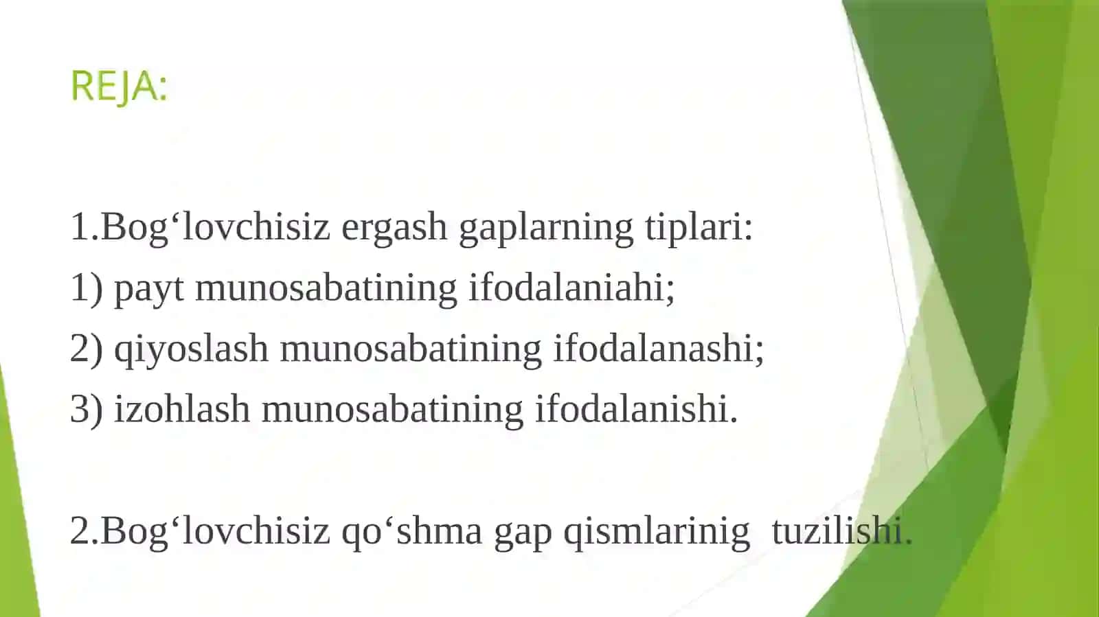 Bogʻlovchisizqoʻshmagaplar 2