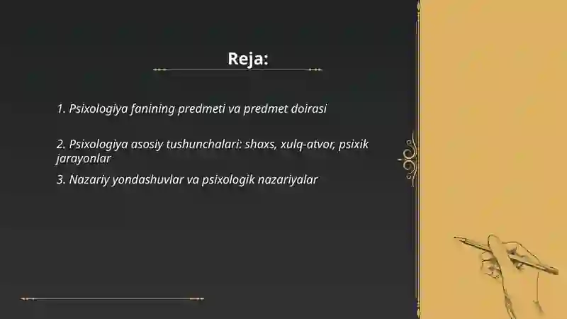 Psixologiya fanining predmeti va tadqiqot metodlari 2