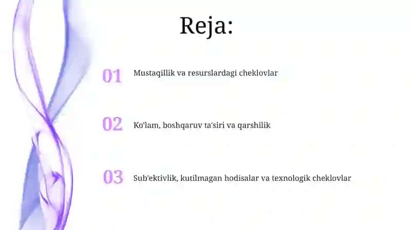 Ichki auditni cheklovlari 2