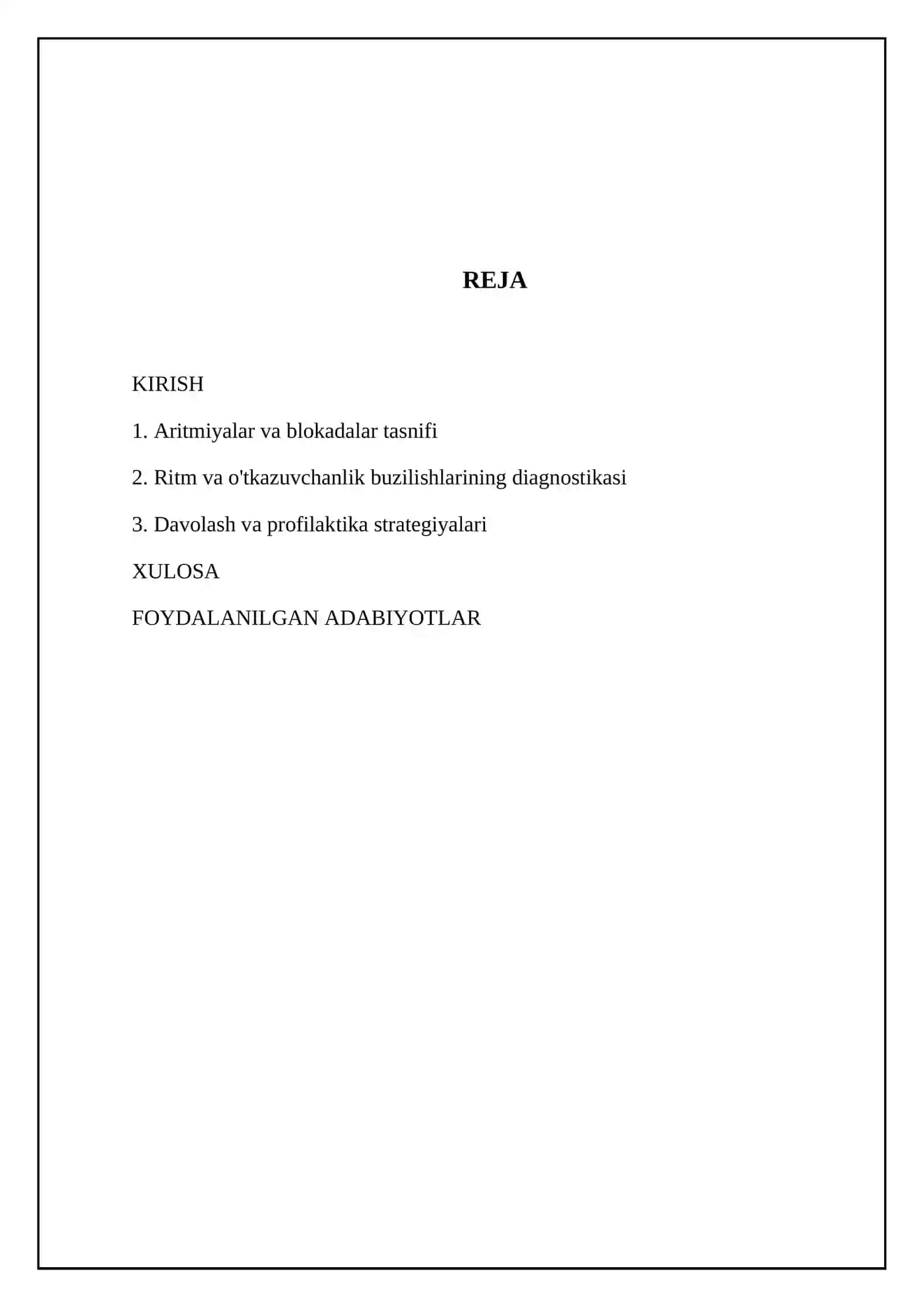 Yurak ritm va o’tkazuvchanligining buzilishi 2