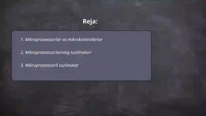 mikroprosserlar va mikrokontrollerlar 2