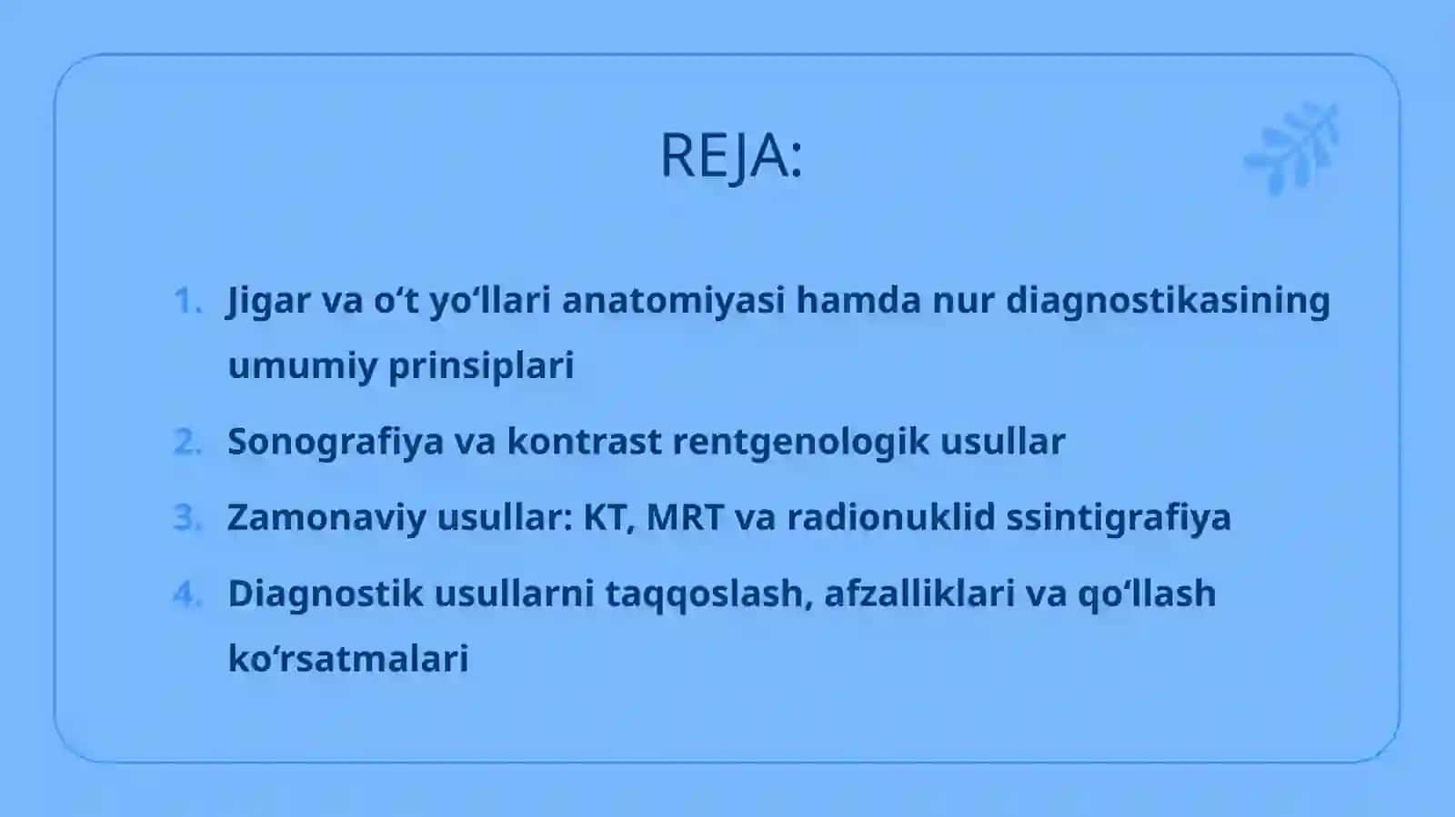 Jigar va o‘t yo‘llarini radiologik tekshirish usullari 2