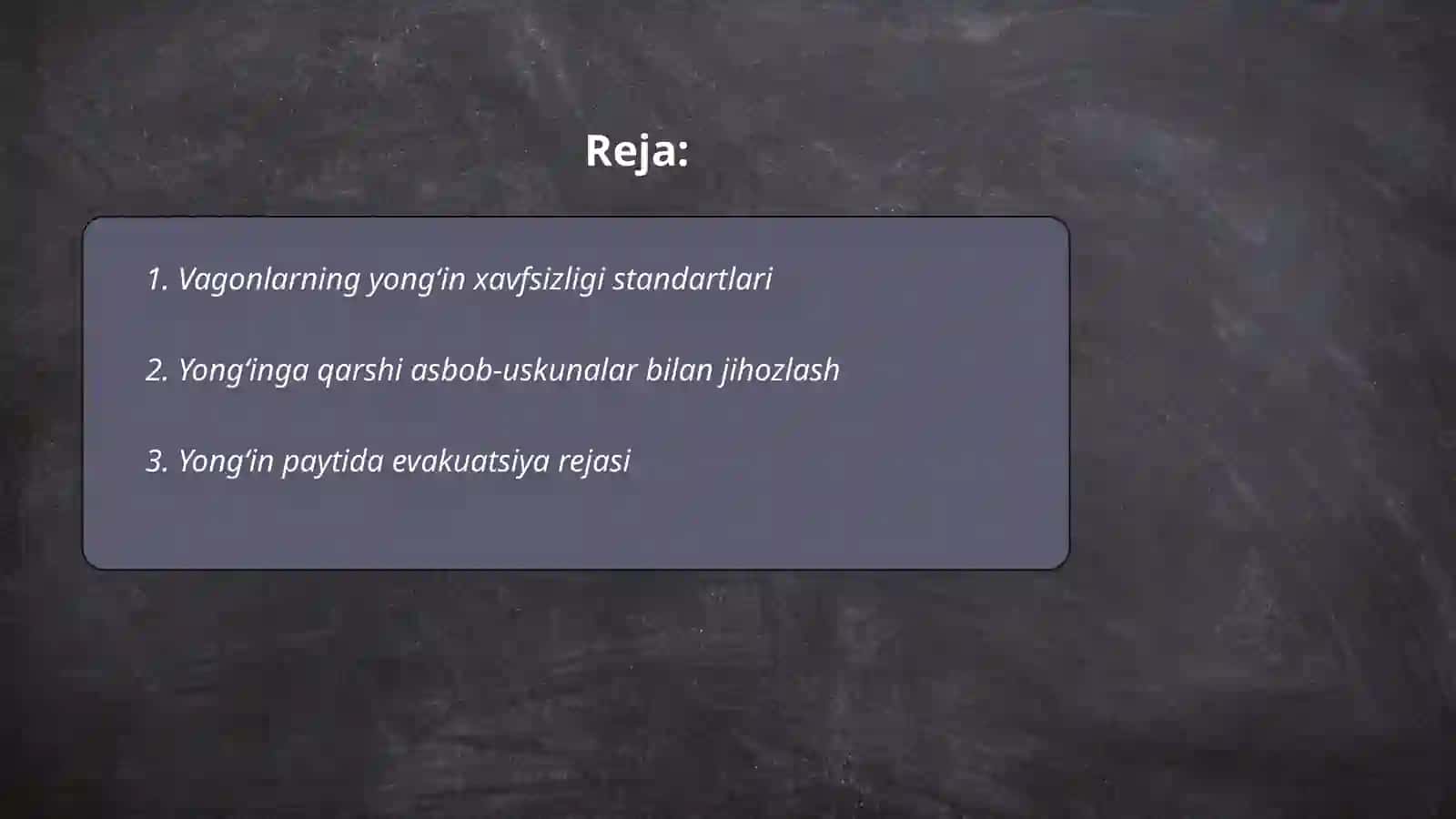 Vagon ekspluatatsiyasi paytida yongʻin xavfsizligi boʻyicha tadbirlar 2