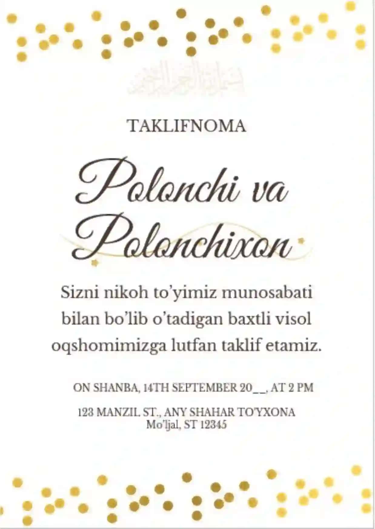 Taklifnoma SHABLON 2