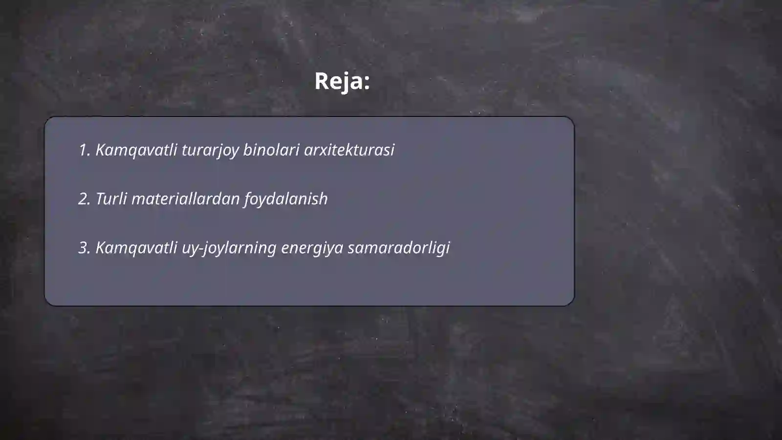Kamqavatli turarjoy binolari 2