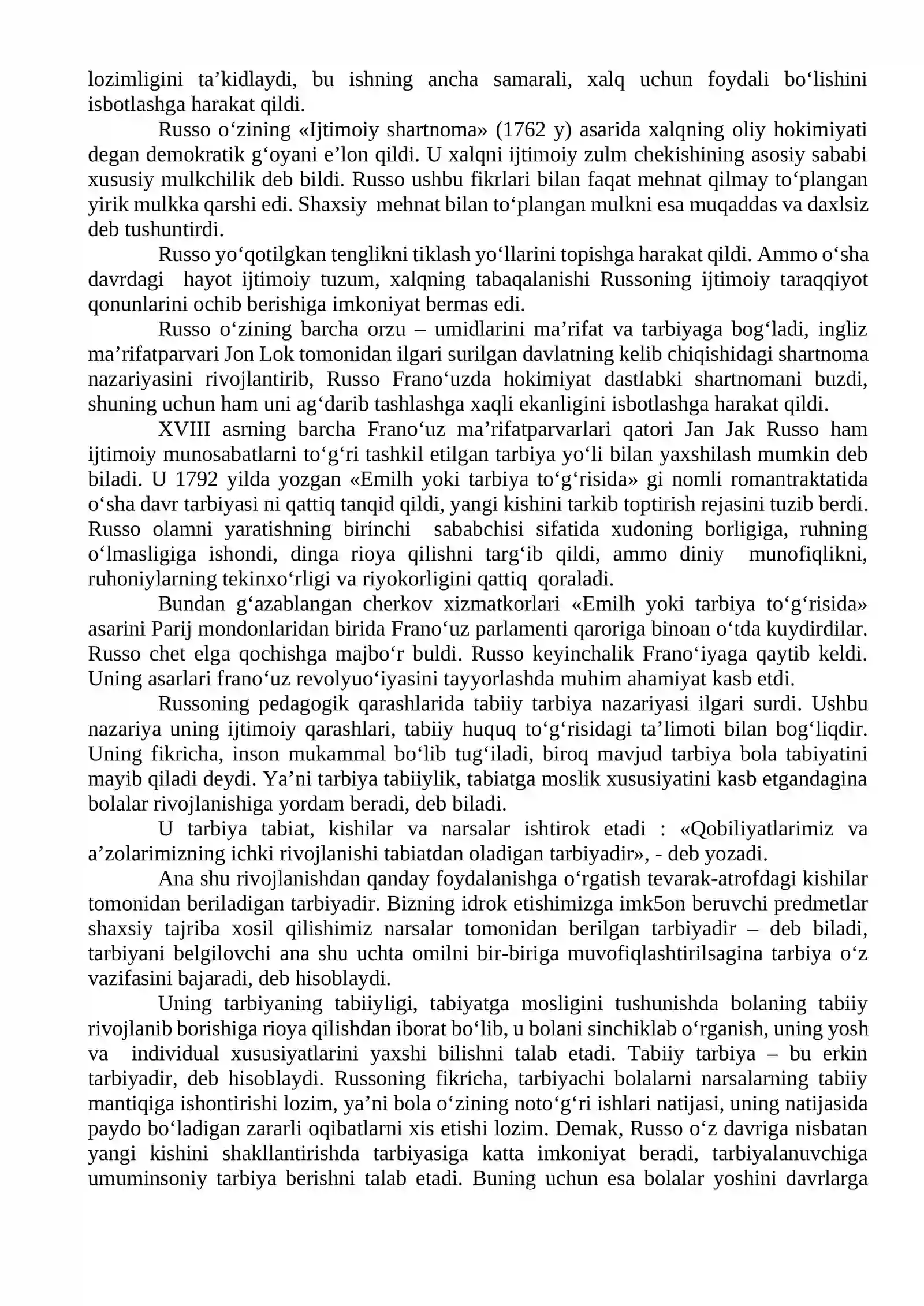 Jan – Jak Russoning ta’lim – tarbiya borasida olib borgan ishlari 2