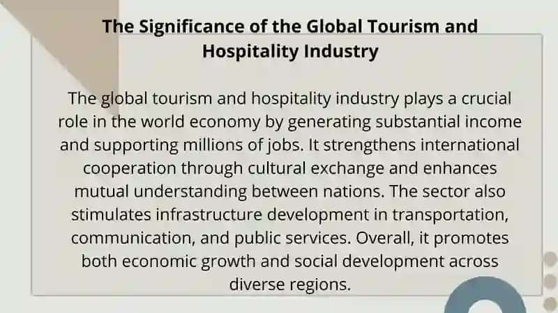 The Significance of the Global Tourism and Hospitality Industry 2