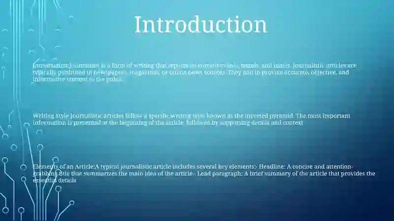 How To Write Journalistic Article 2