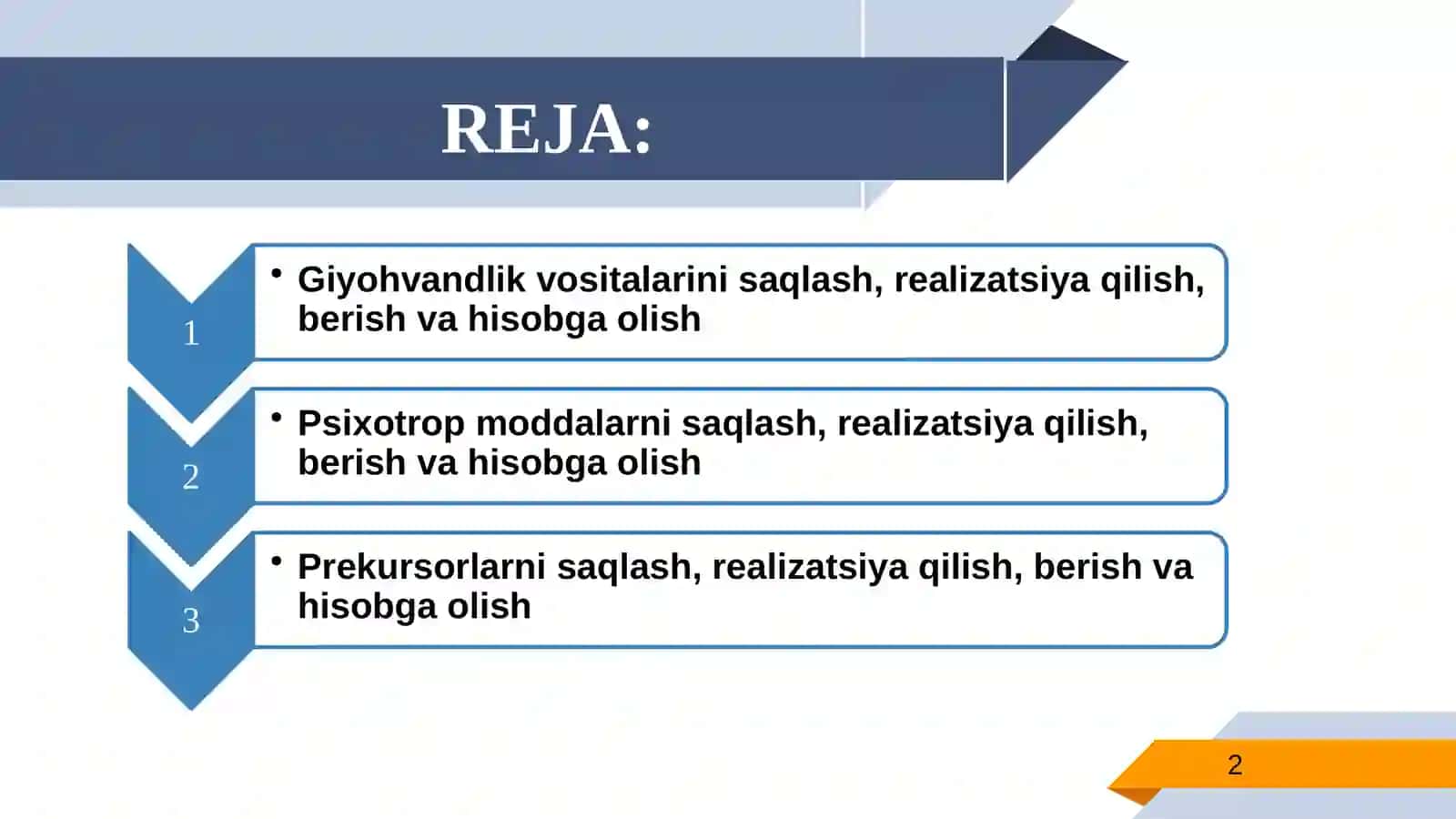 Giyohvandlik vositalari, psixotrop moddalar va prekursorlar 2
