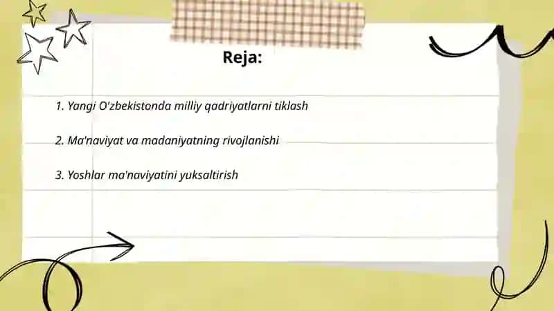 Yangi O'zbekistonda amalga oshirilayotgan ma'naviy o'zgarishlar 2