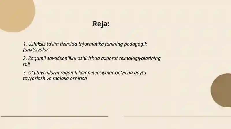 Uzluksiz ta’limi tizimida Infotmatika va axborot texnologiyalari fanining òrni va roli 2