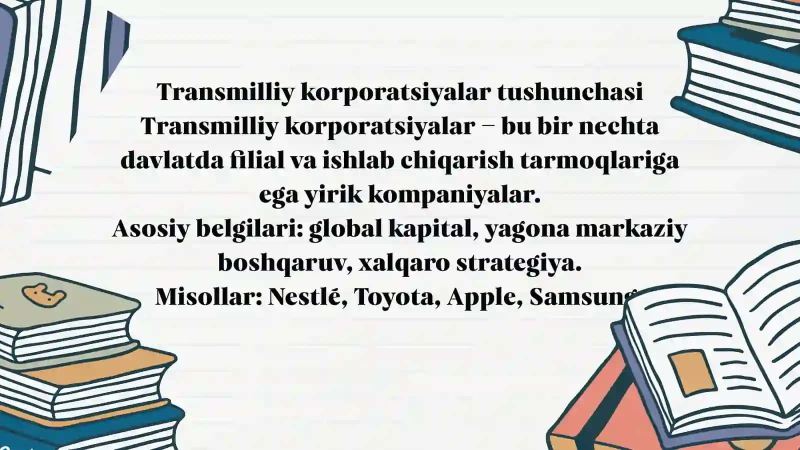 Nestlé va Toyota transmilliy korporatsiyalari tahlili 2