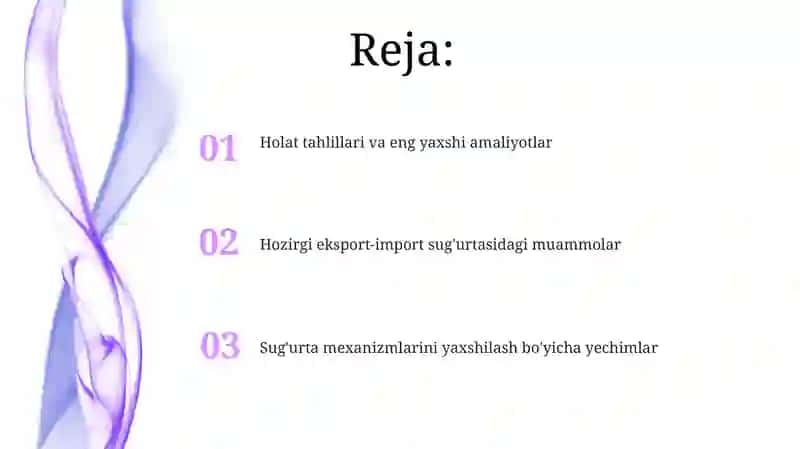 Eksport import operatsialarini sug'urtalash mexanizmini takomillashtirish 2