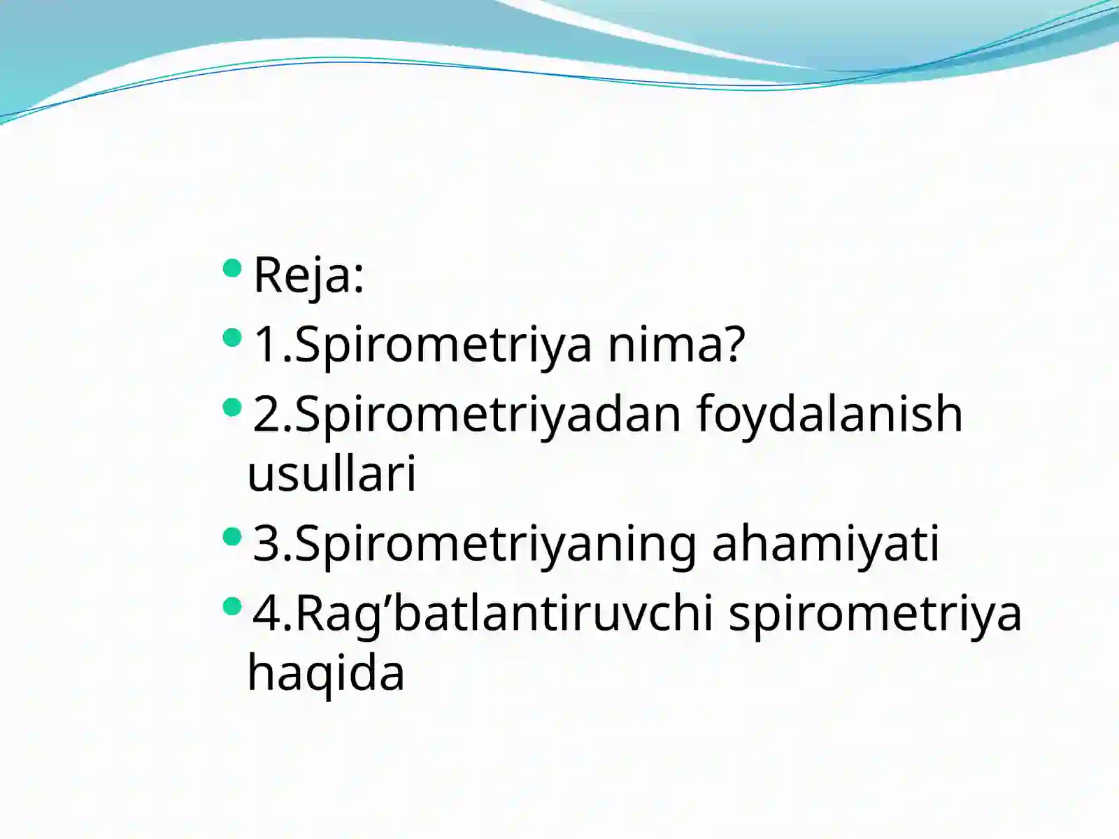 Spirometriya o’lchash usuli haqida 2