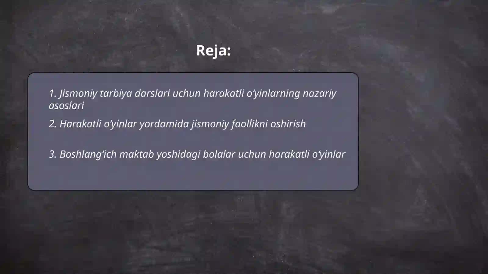 Harakatli o‘yinlar 2