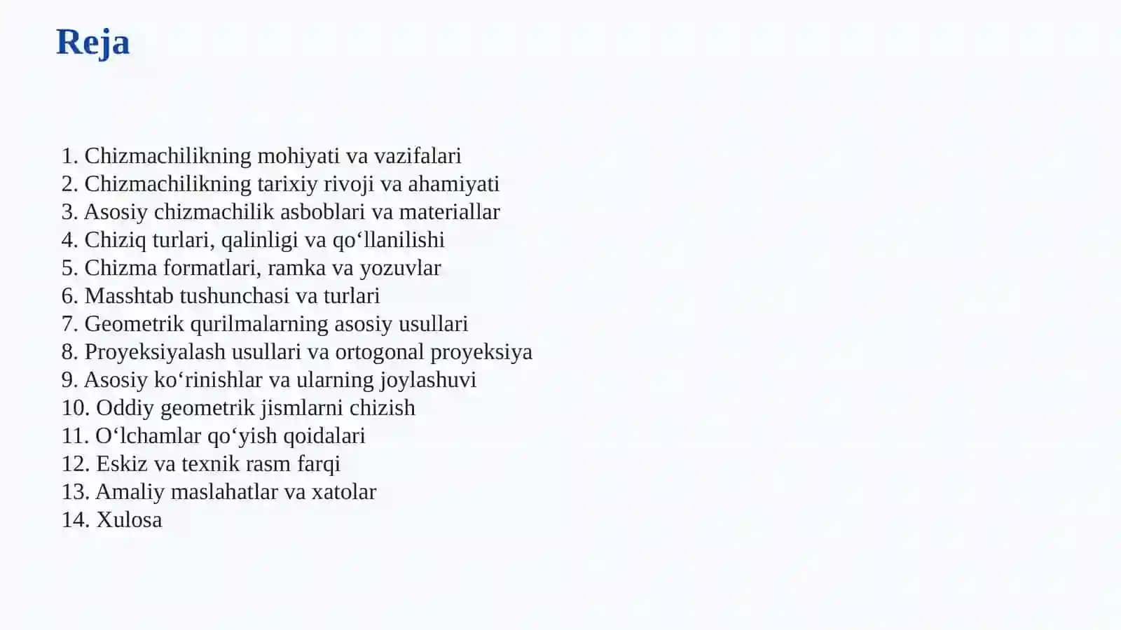 Chizmachilik: Asoslar, qoidalar va amaliy ko‘nikmalar. Chizma formatlari, qalinligi, masshtab tushunchasi 2