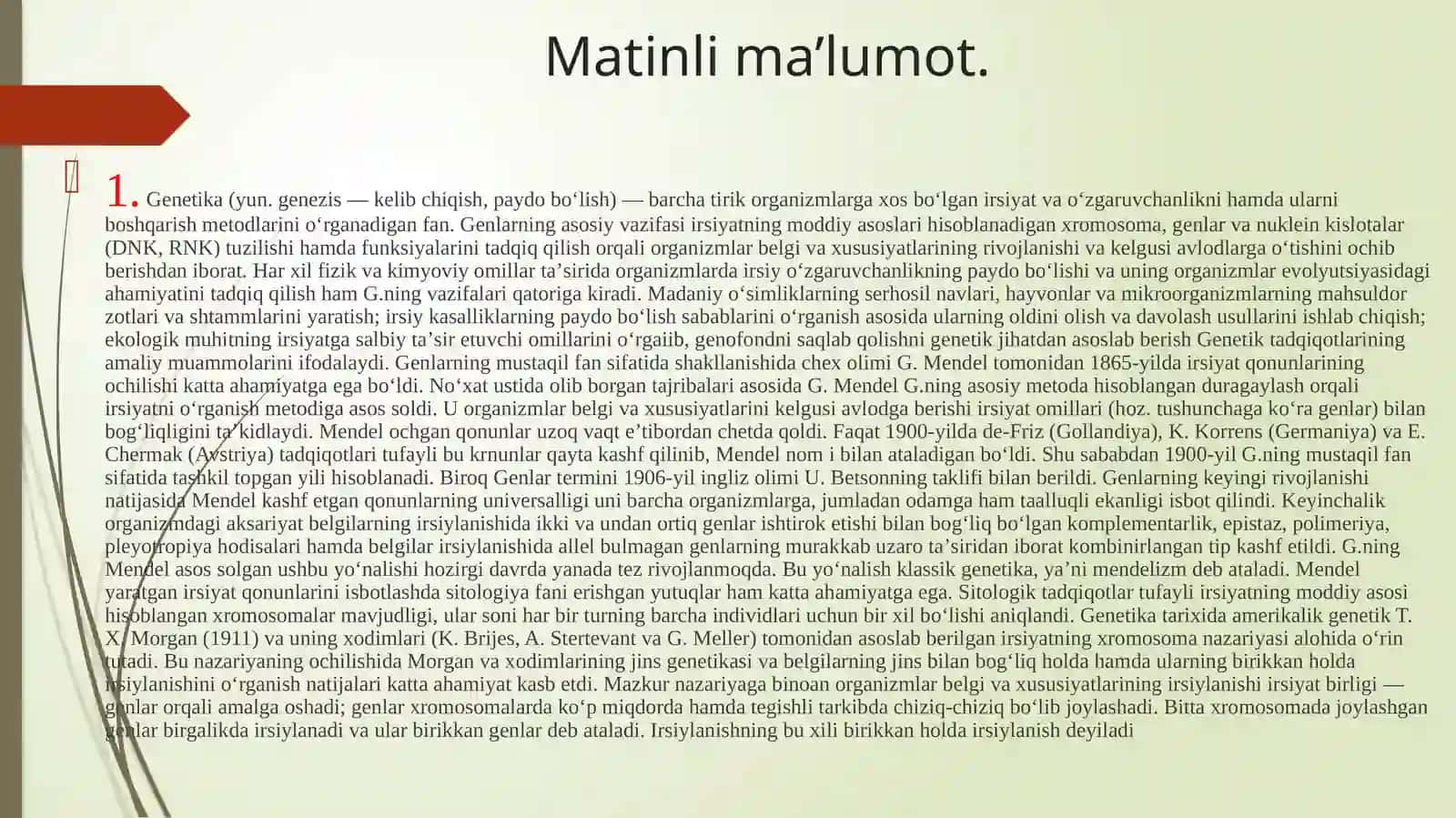 Genetika ning yangi yo’nalishi 2