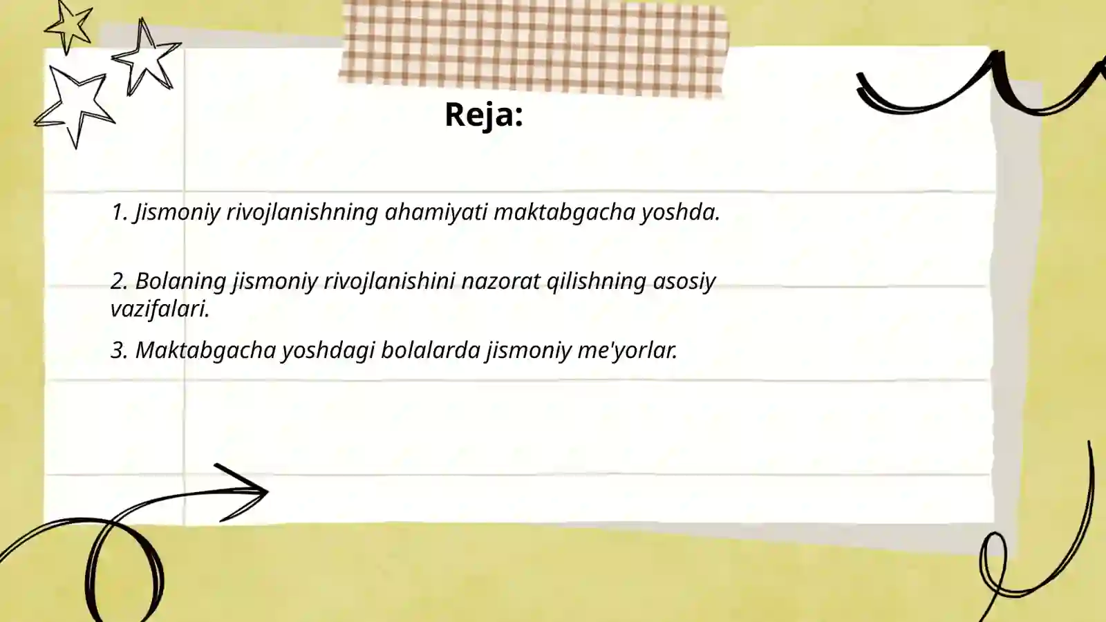 Maktabgacha yoshdagi bolalar jismoniy rivojlanishi ustida tibbiy pedagogik nazoratni olib borish 2