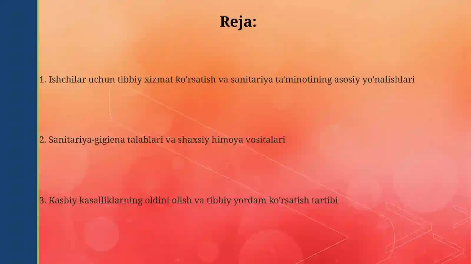 Sanoatkorxonalarida ishchilarga tibbiy yordam sanitariya xizmat ko'rsatish 2