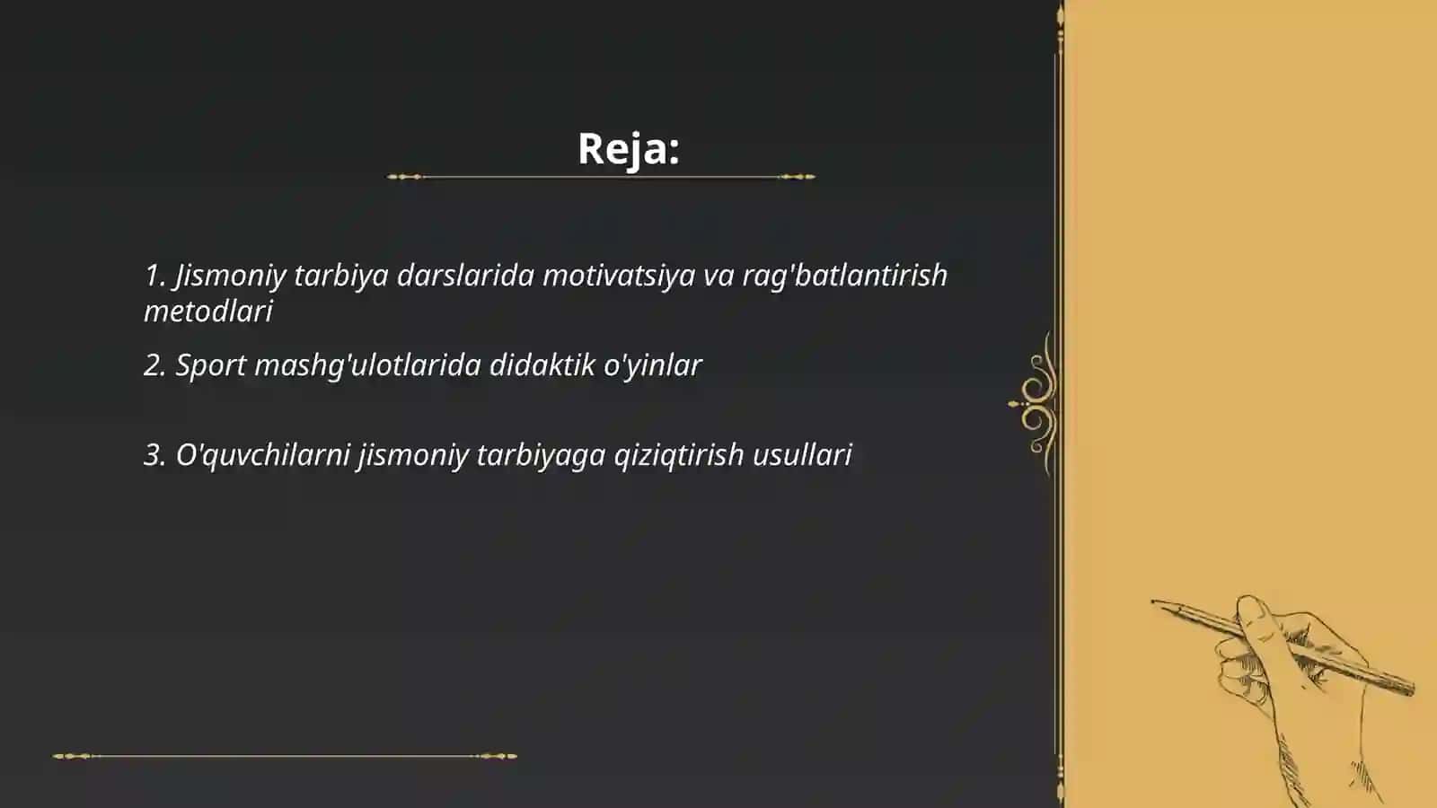 Jismoniy tarbiya va sport sohasida qoʻllaniladigan tarbiya metodlari 2