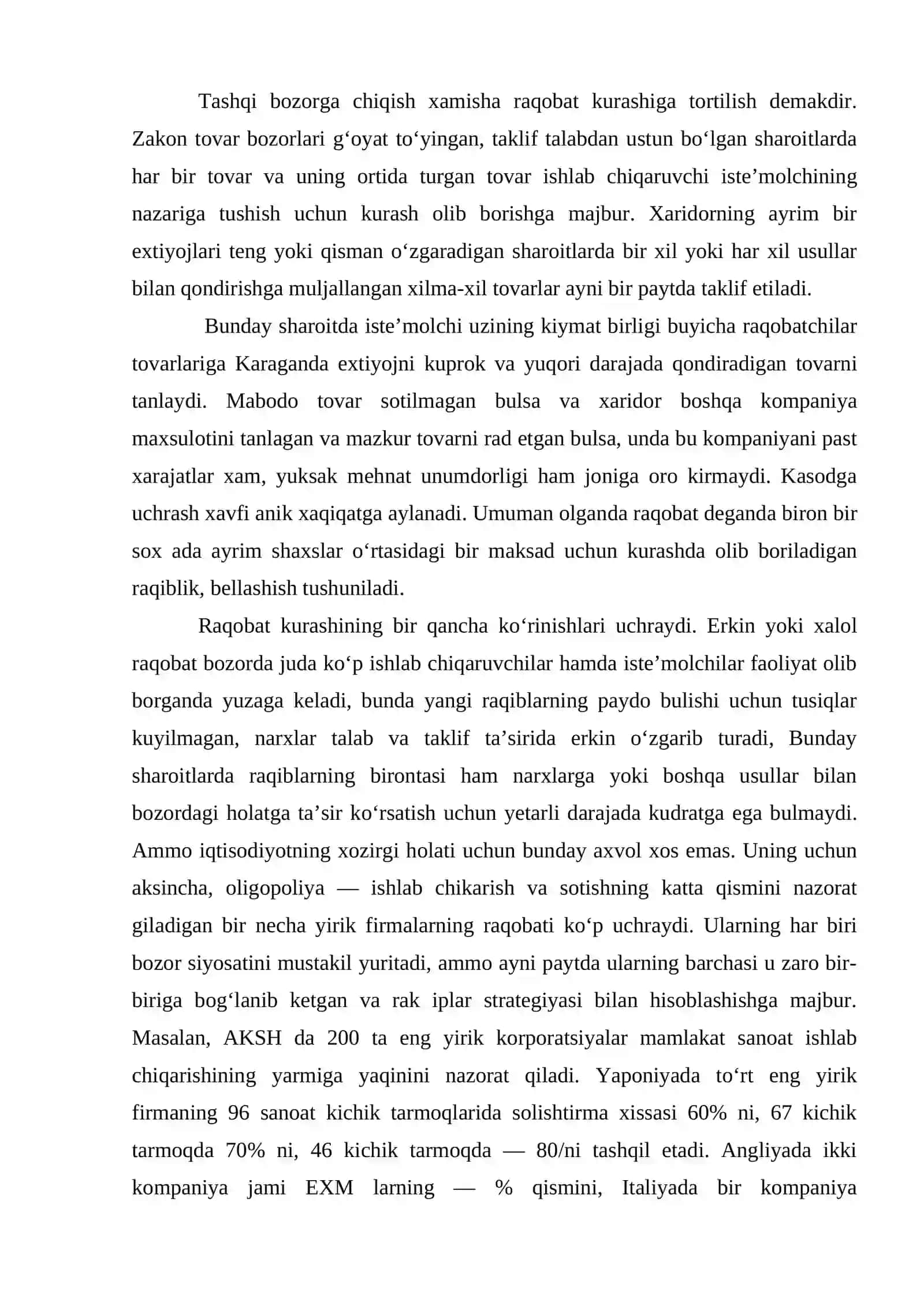 Raqobatning evolyutsion shakllanishi 2