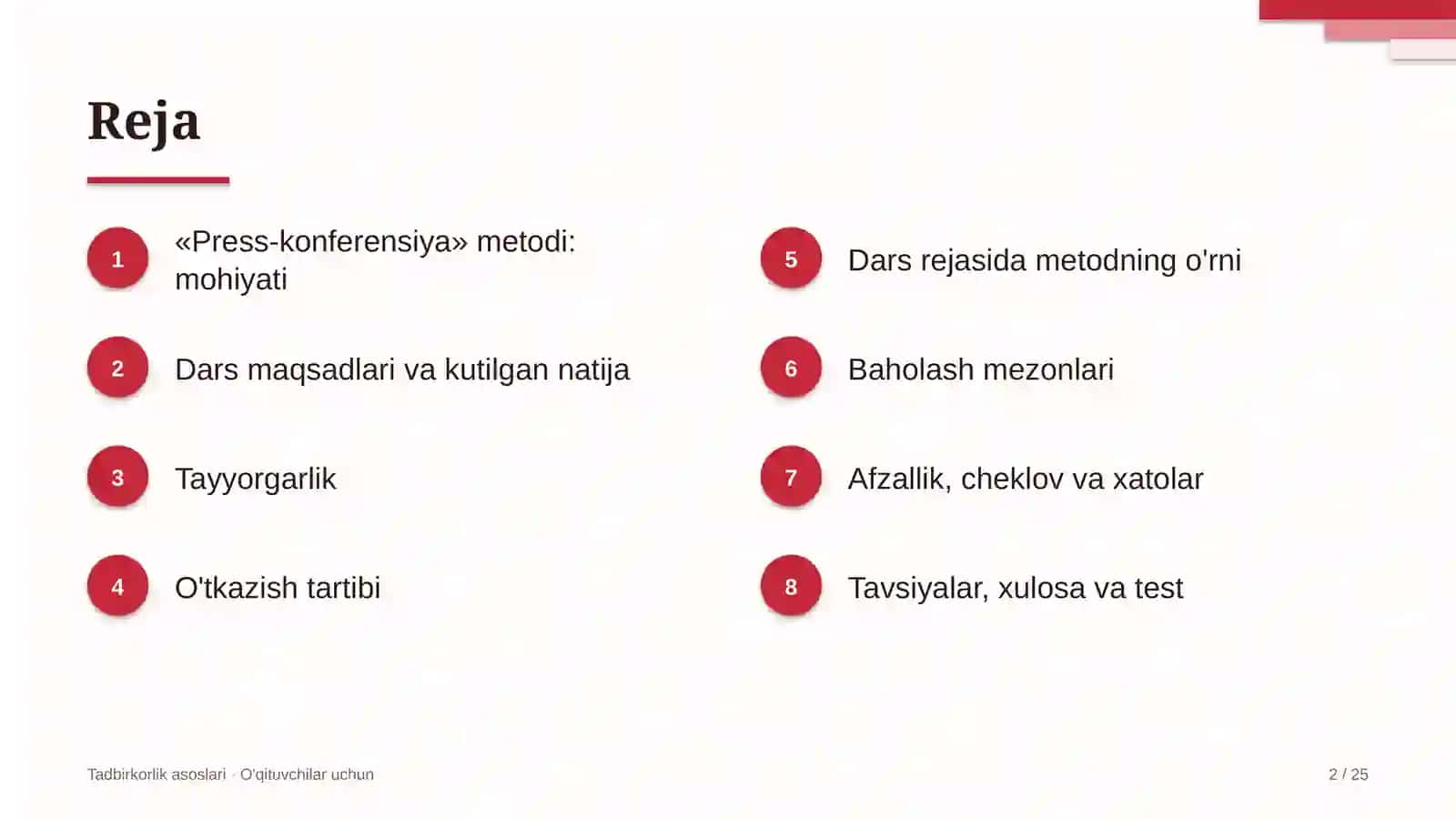 tadbirkorlik asoslari darslarida press konferensiya metodidan foydalanish 5152 2