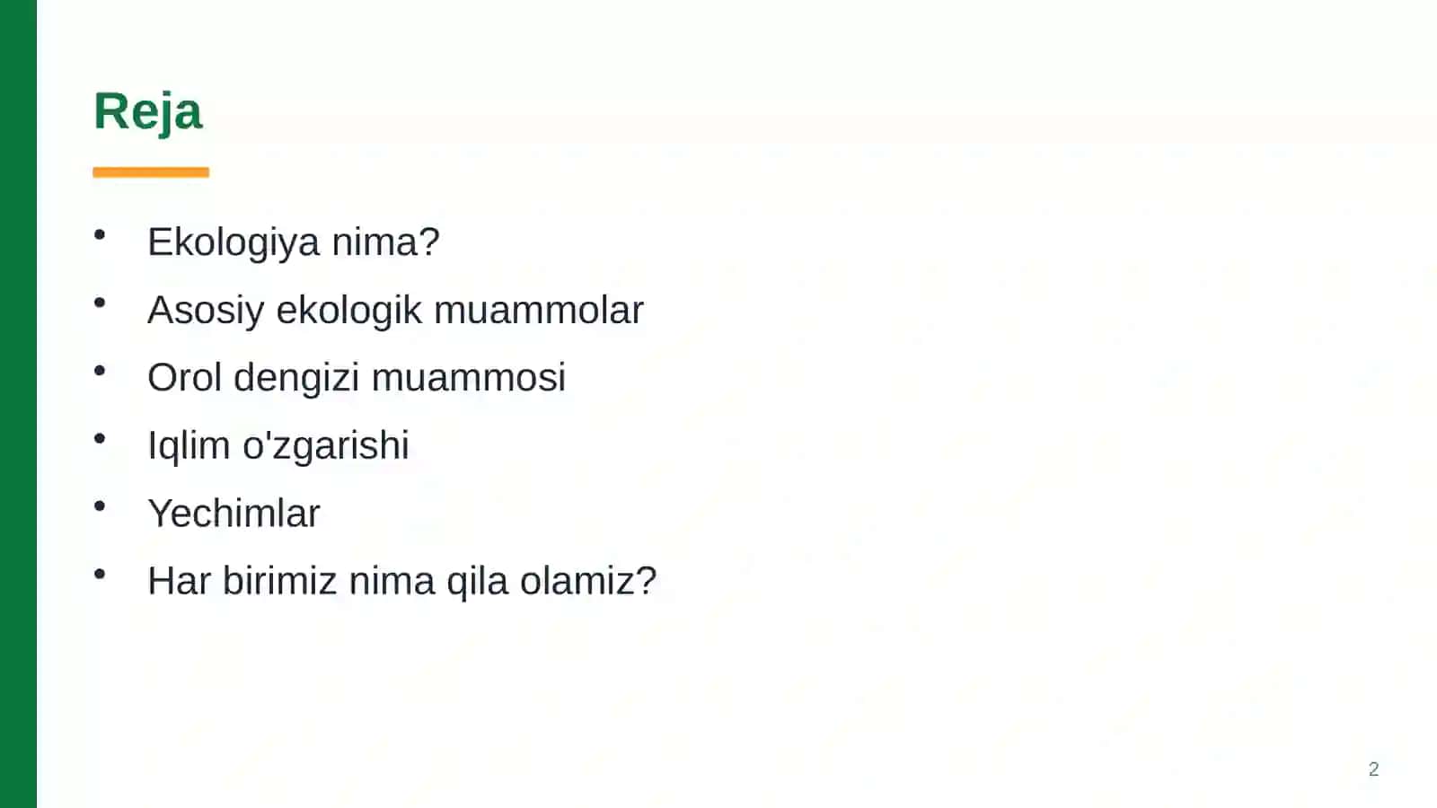 Ekologiya va atrof-muhitni muhofaza qilish 2