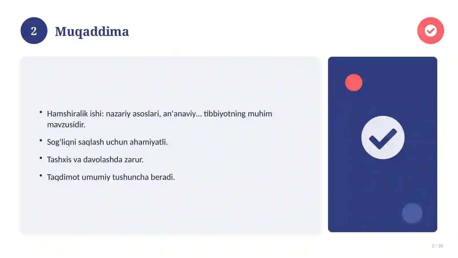 Hamshiralik ishi: nazariy asoslari, an'anaviy yondashuvda (Esse) 2