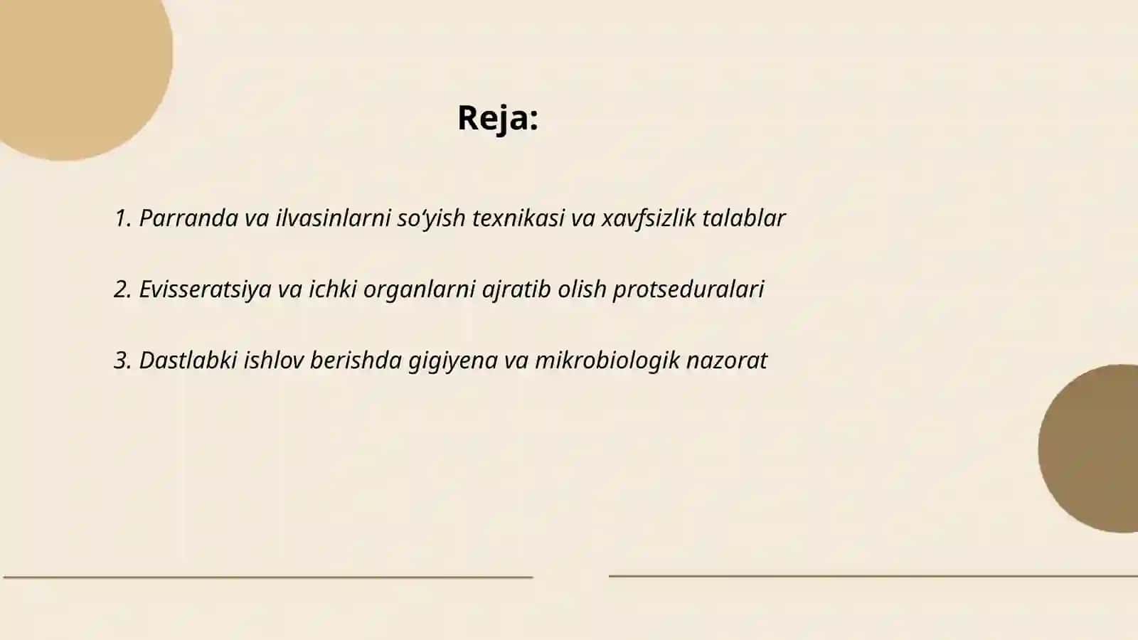 Parranda va ilvasinlarga dastlabki ishlov berish va ulardan yarim tayyor mahsulotlar tayyorlash 2